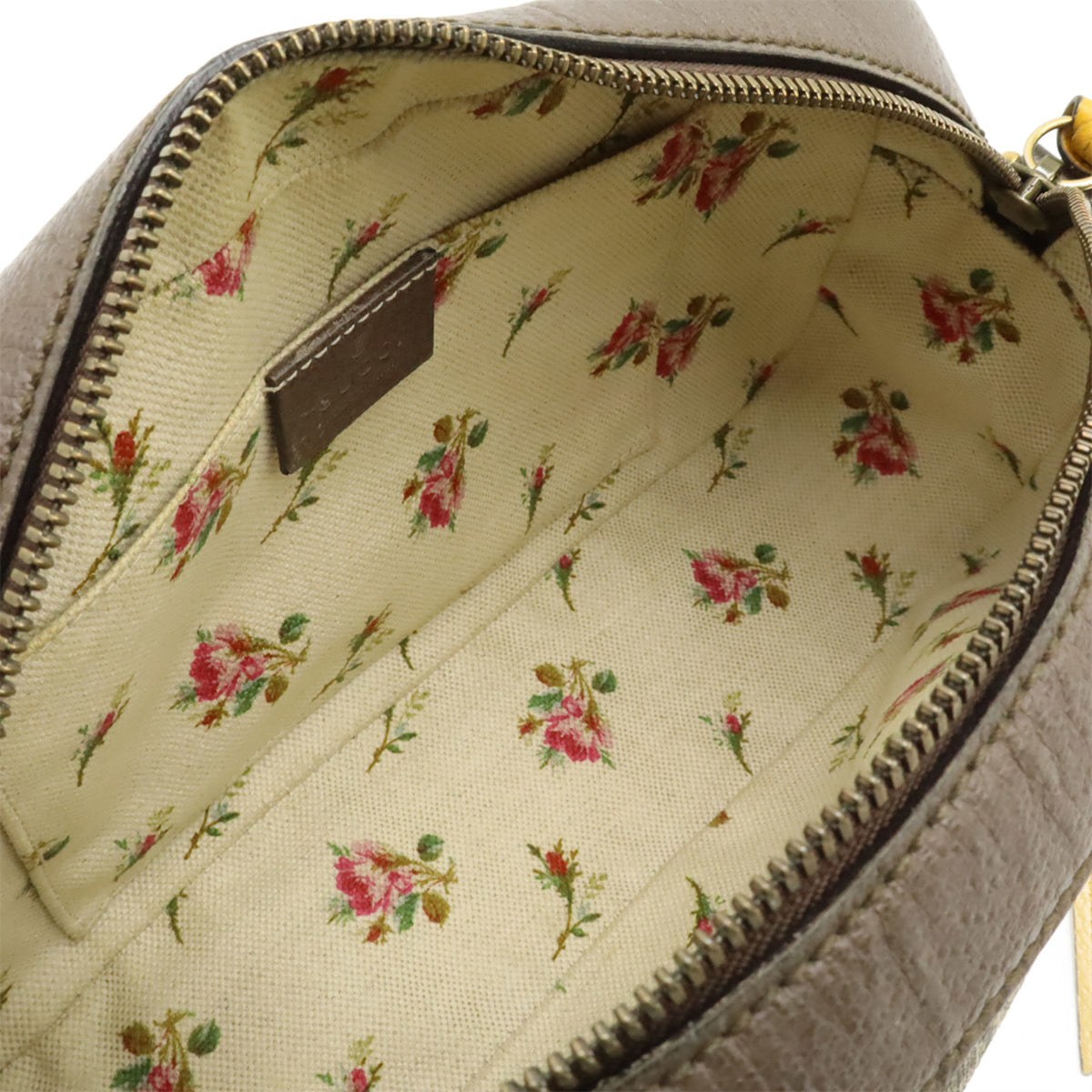 Gucci Beige Brown Green Red Color Yellow Gg Supreme Canvas Pvc Clutch Bag Handbag Shoulder Bag (Pre-Owned)