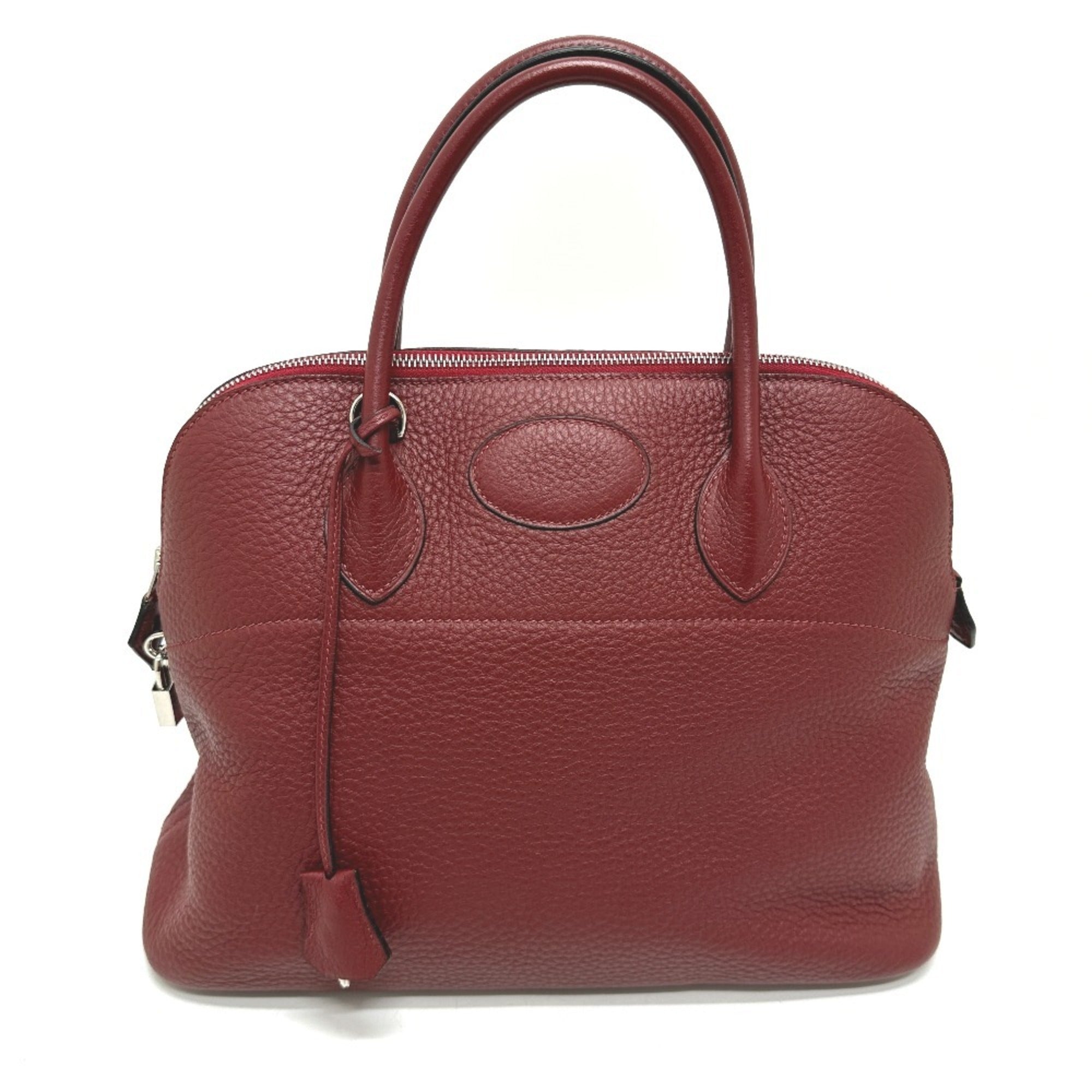 Hermes Bolide Red Color Taurillon Clemence Leather Handbag Shoulder Bag (Pre-Owned)