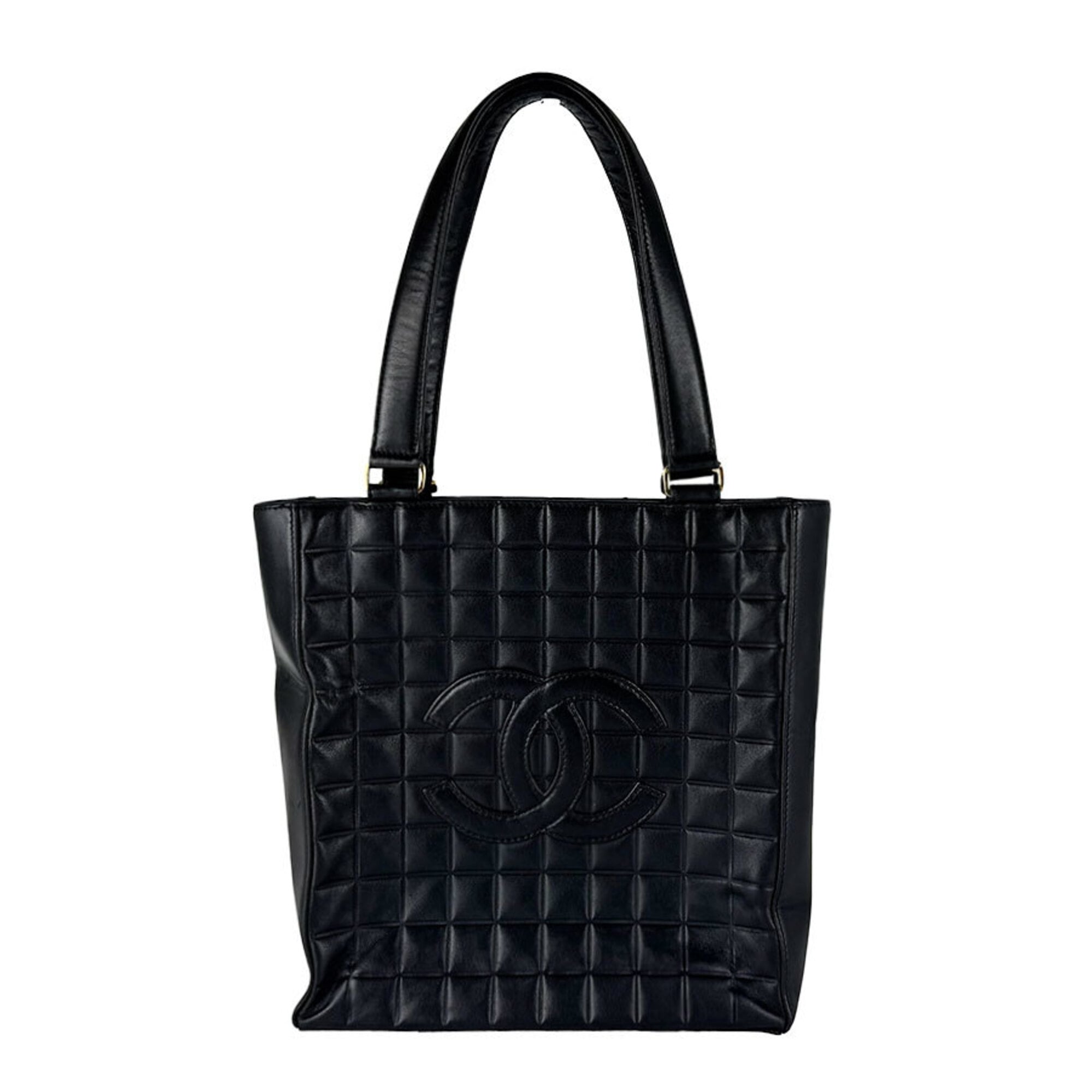Chanel Black Leather Shoulder Bag Tote Bag (Pre-Owned)