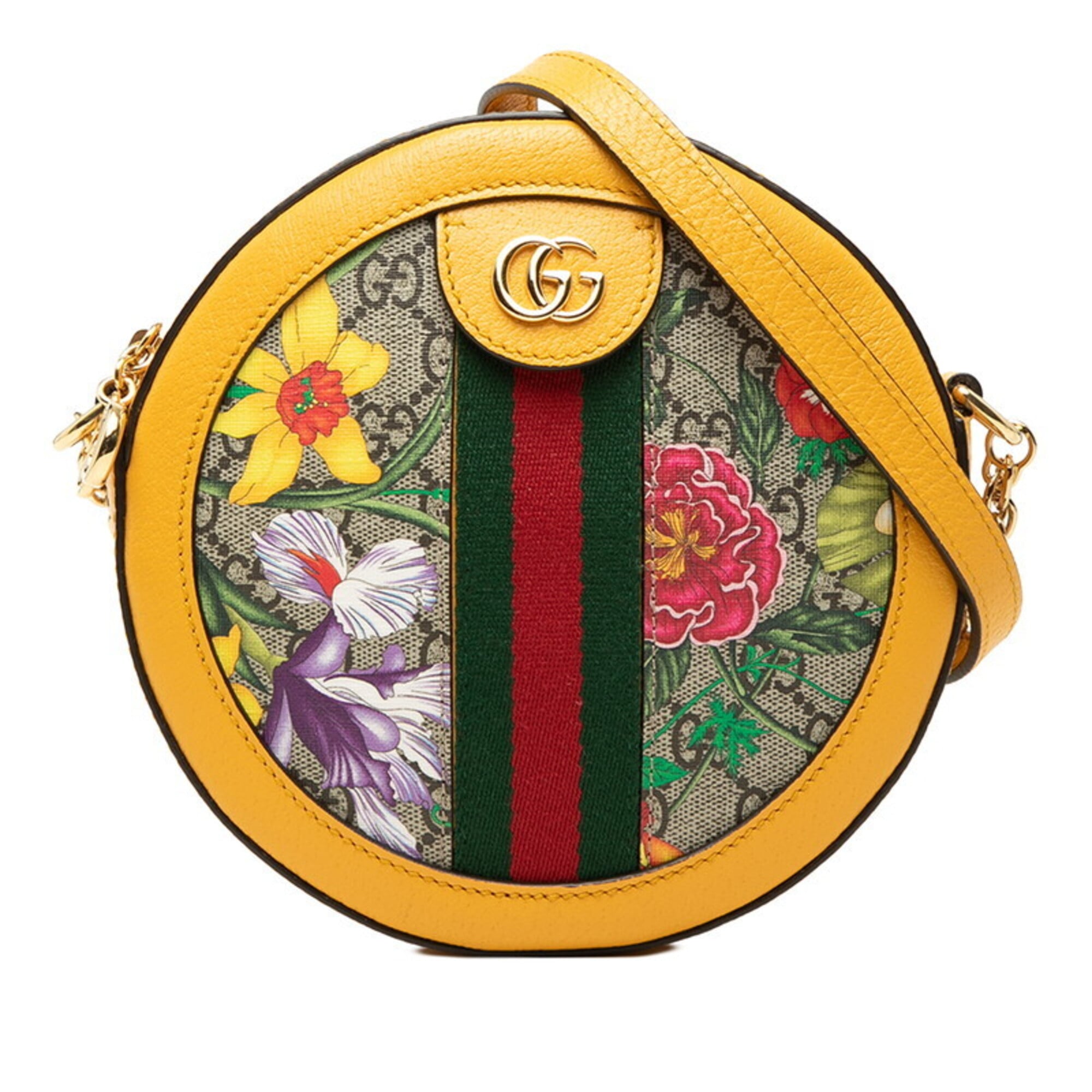 Gucci Beige Yellow Gg Supreme Shoulder Bag (Pre-Owned)