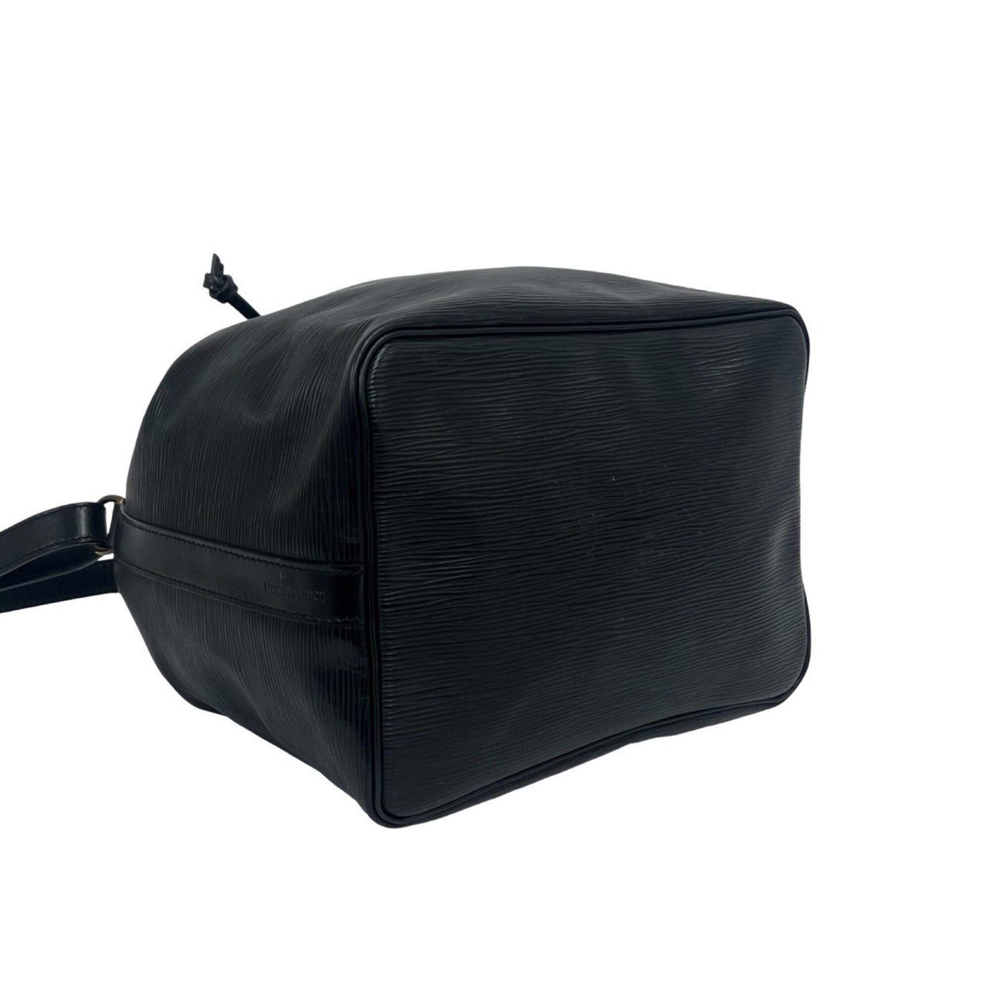 Louis Vuitton Black Leather Shoulder Bag Tote Bag (Pre-Owned)