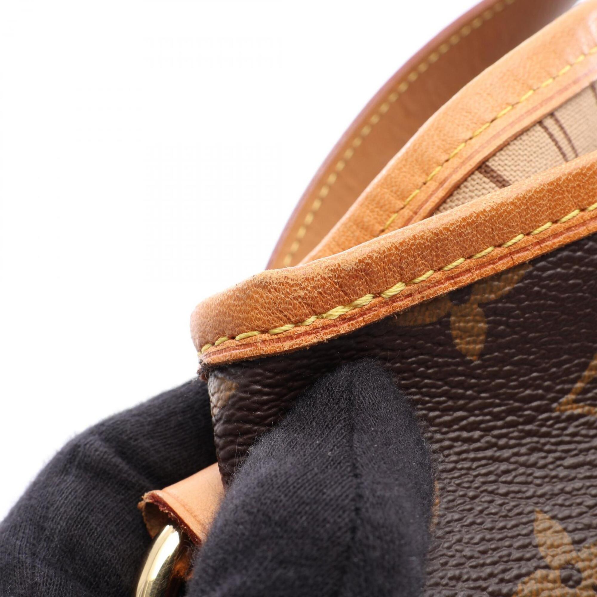 Louis Vuitton Brown Coated Canvas Leather Handbag Shoulder Bag (Pre-Owned)