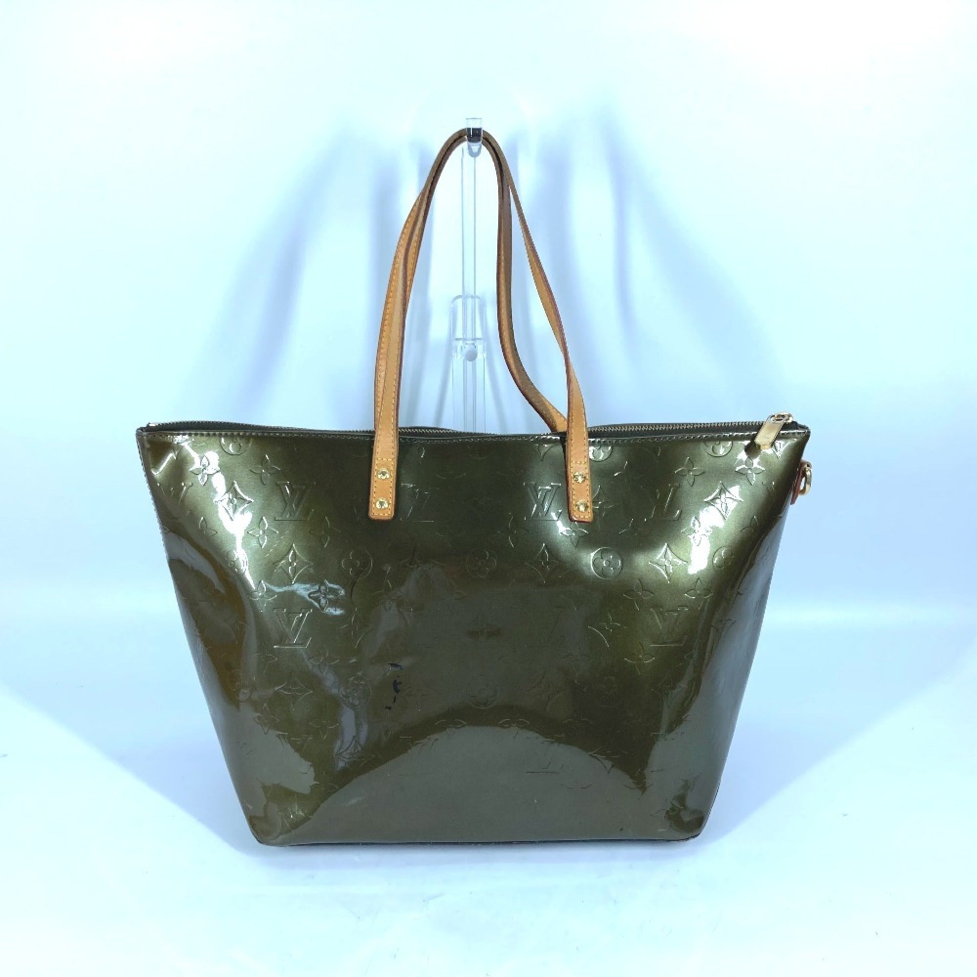 Louis Vuitton Khaki Vert Bronze Monogram Vernis Shoulder Bag Tote Bag (Pre-Owned)