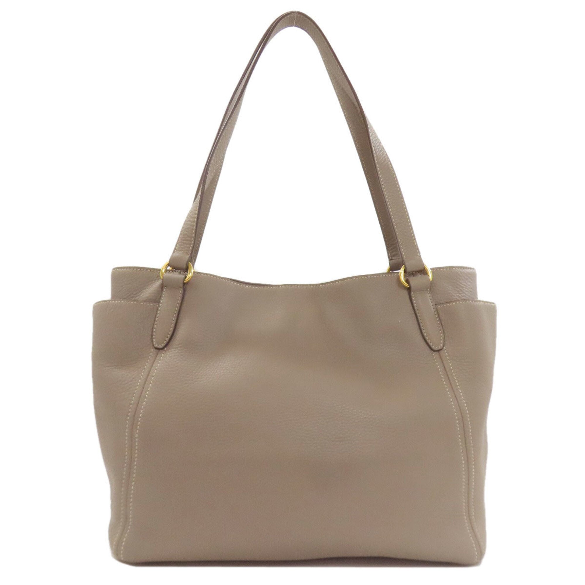 Prada Gray Leather Tote Bag (Pre-Owned)