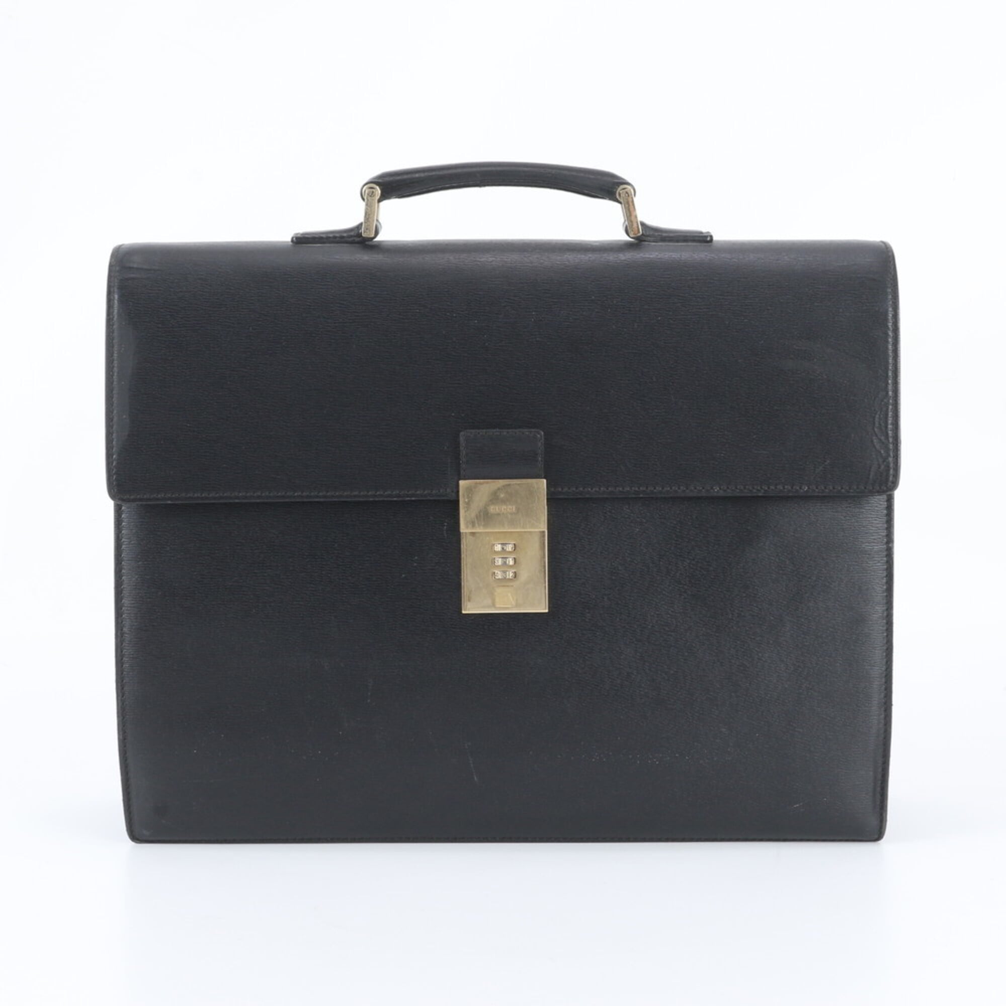 Gucci Black Leather Briefcase Tote Bag (Pre-Owned)