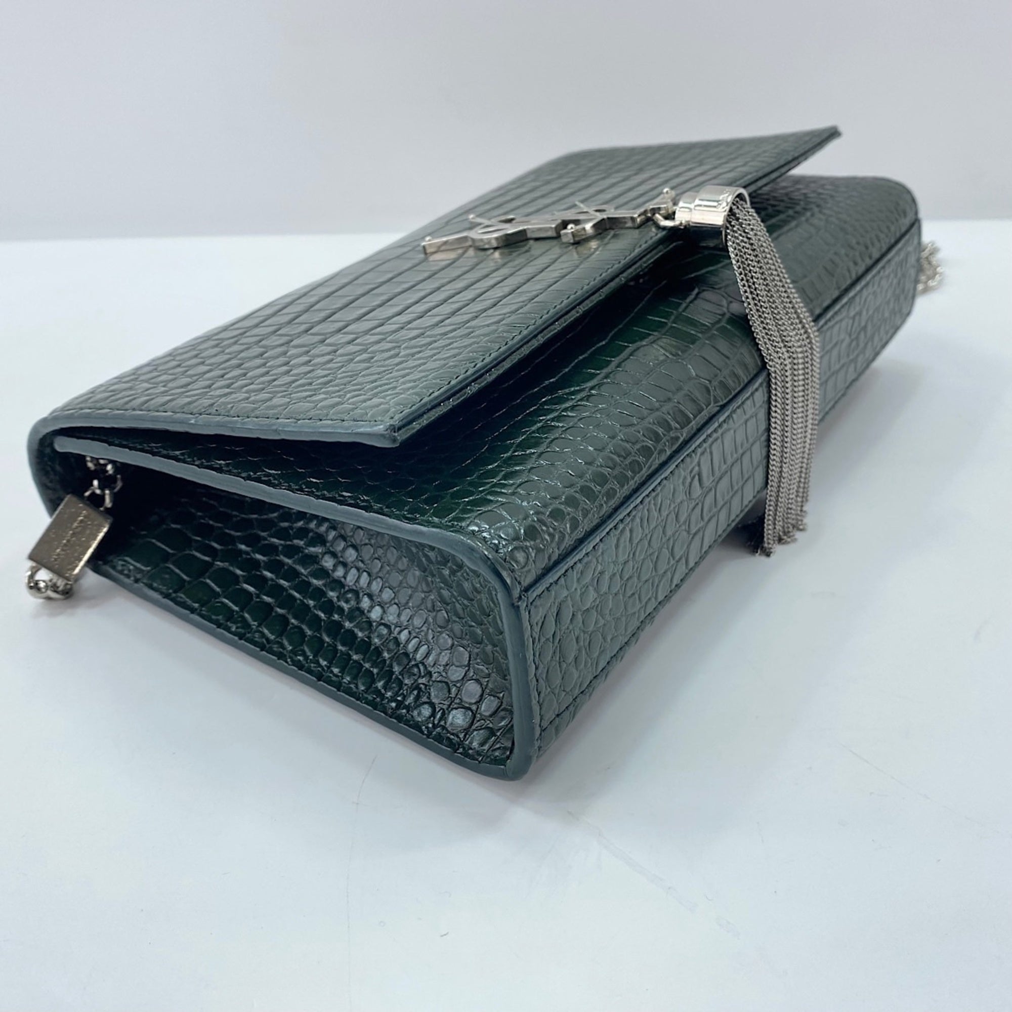 Yves Saint Laurent Green Leather Shoulder Bag (Pre-Owned)