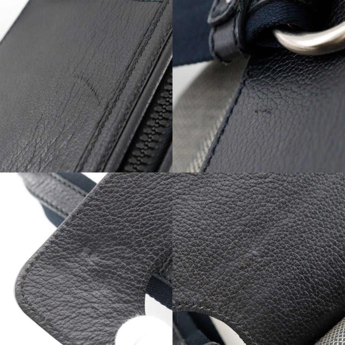Bottega Veneta Black Gray Canvas Leather Tote Bag (Pre-Owned)