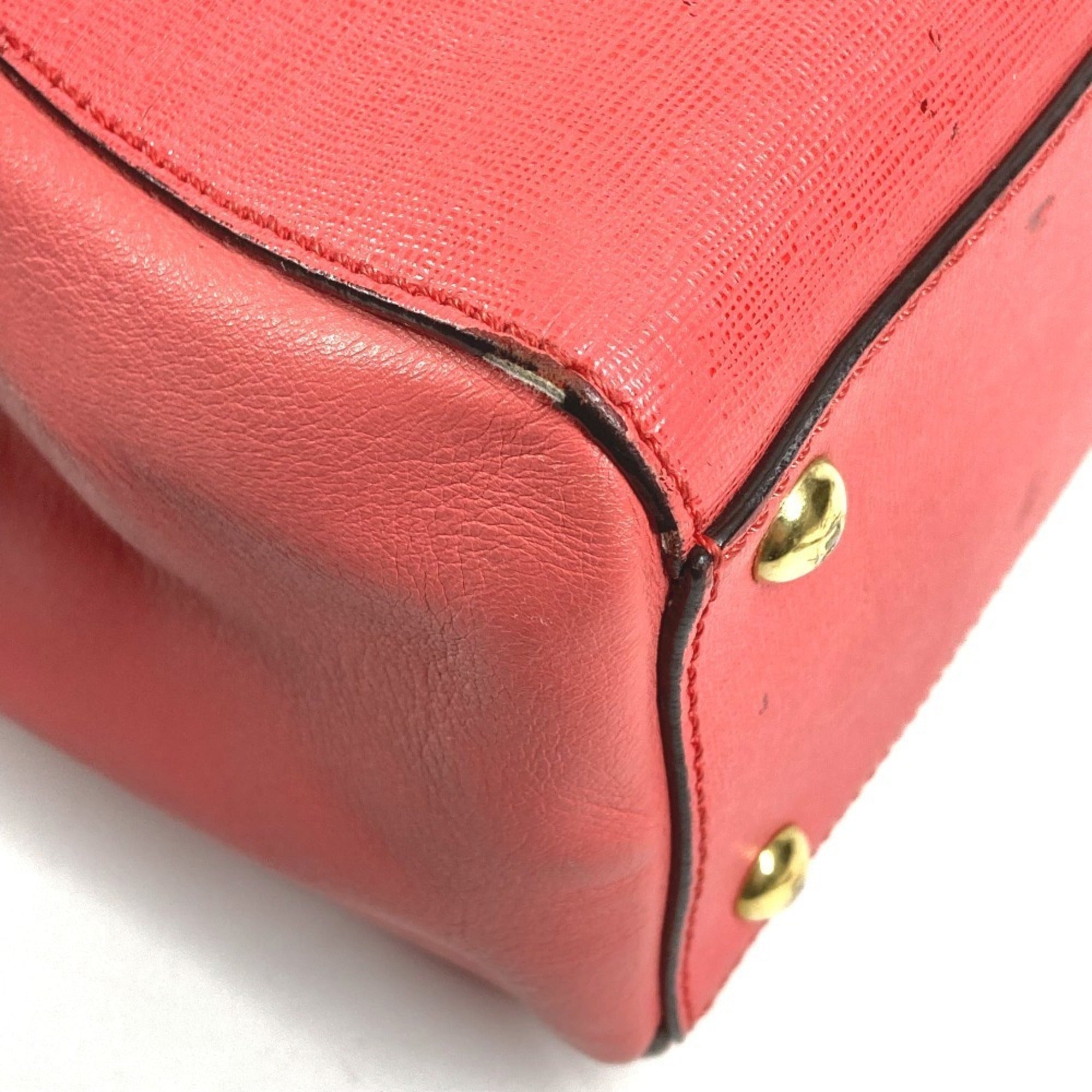 Fendi Pink Leather Handbag Shoulder Bag (Pre-Owned)