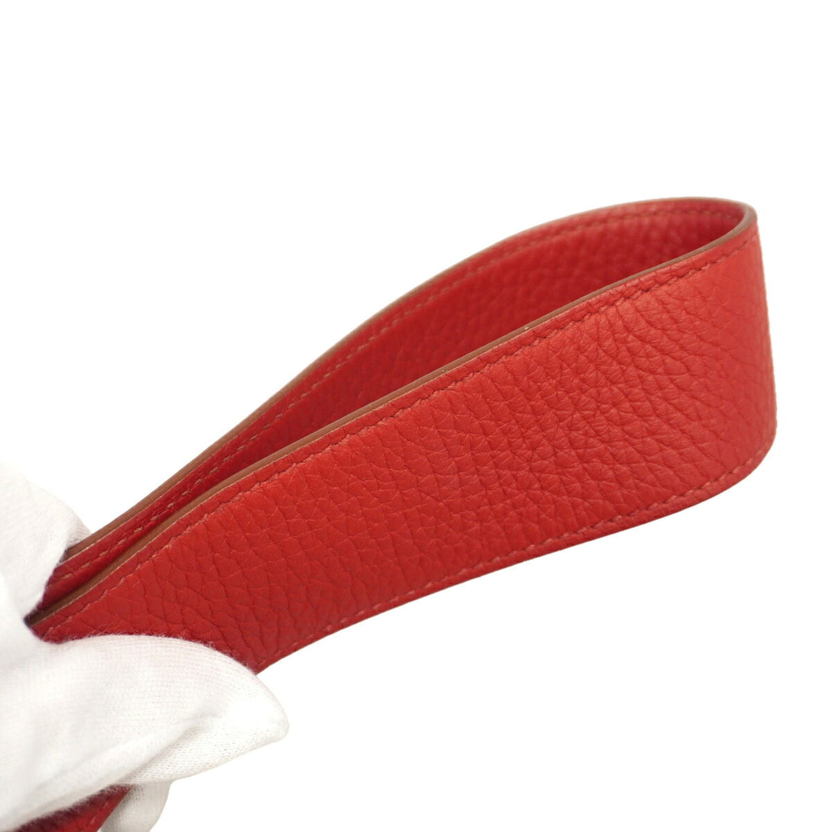 Hermes Rouge Casaque Taurillon Clemence Leather Handbag (Pre-Owned)