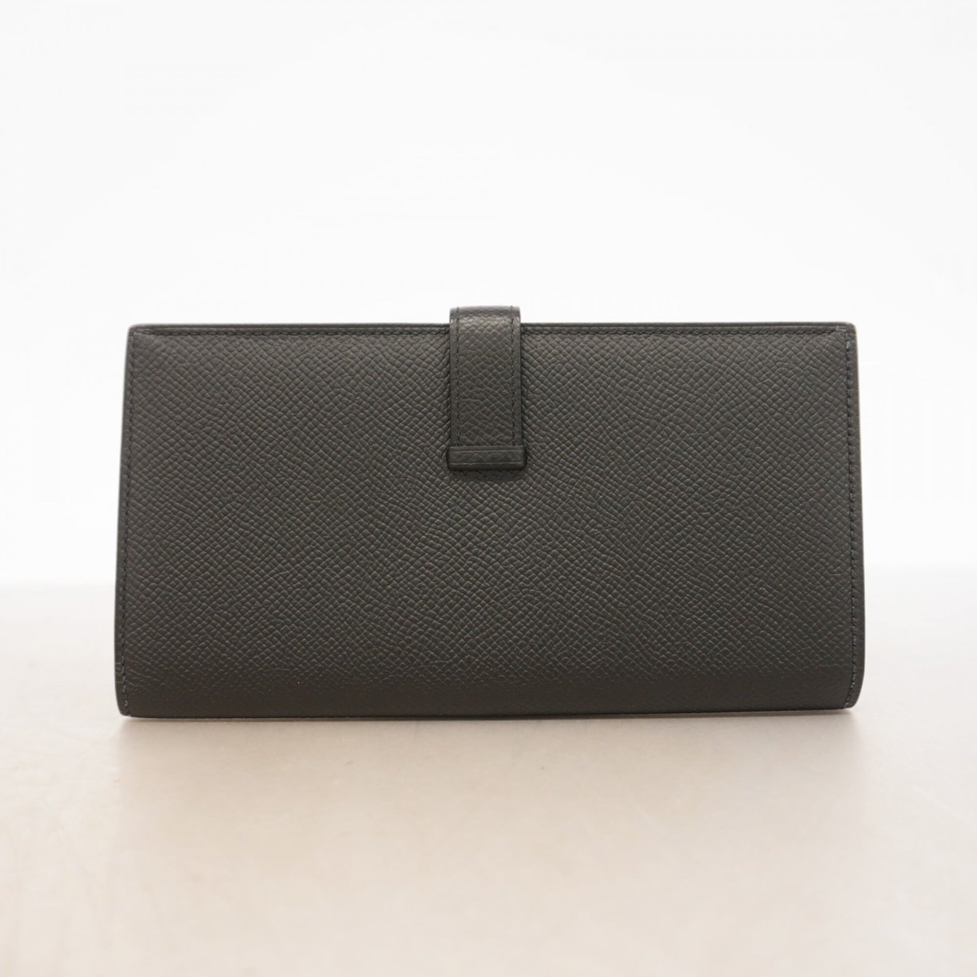 Hermes Black Leather Long Wallet (Bi-Fold) (Pre-Owned)