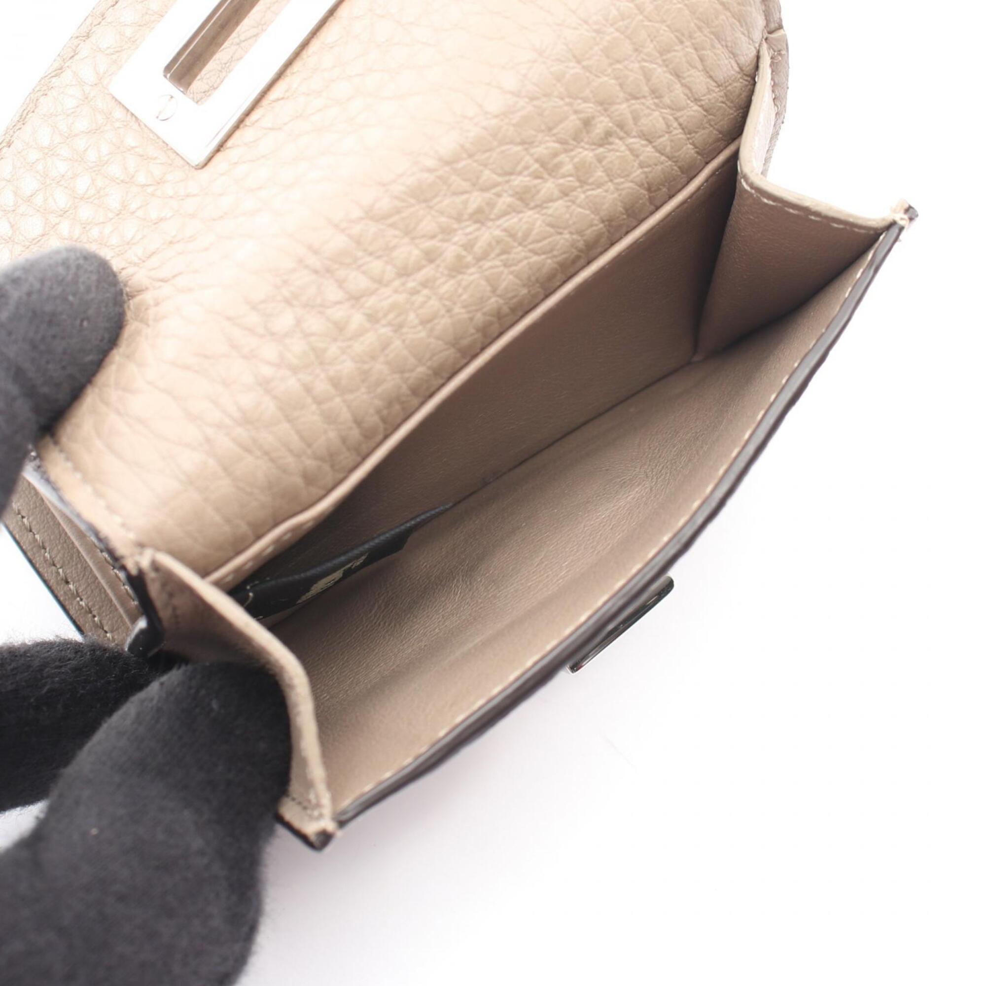 Fendi Beige Leather Wallet (Tri-Fold) (Pre-Owned)