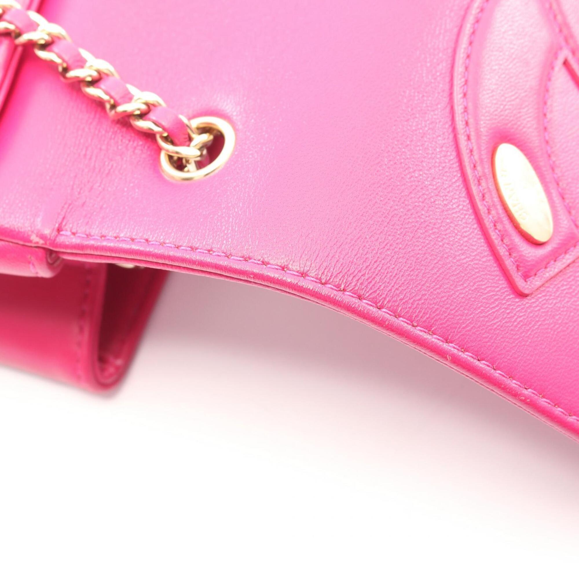 Chanel Pink Leather Handbag Shoulder Bag (Pre-Owned)