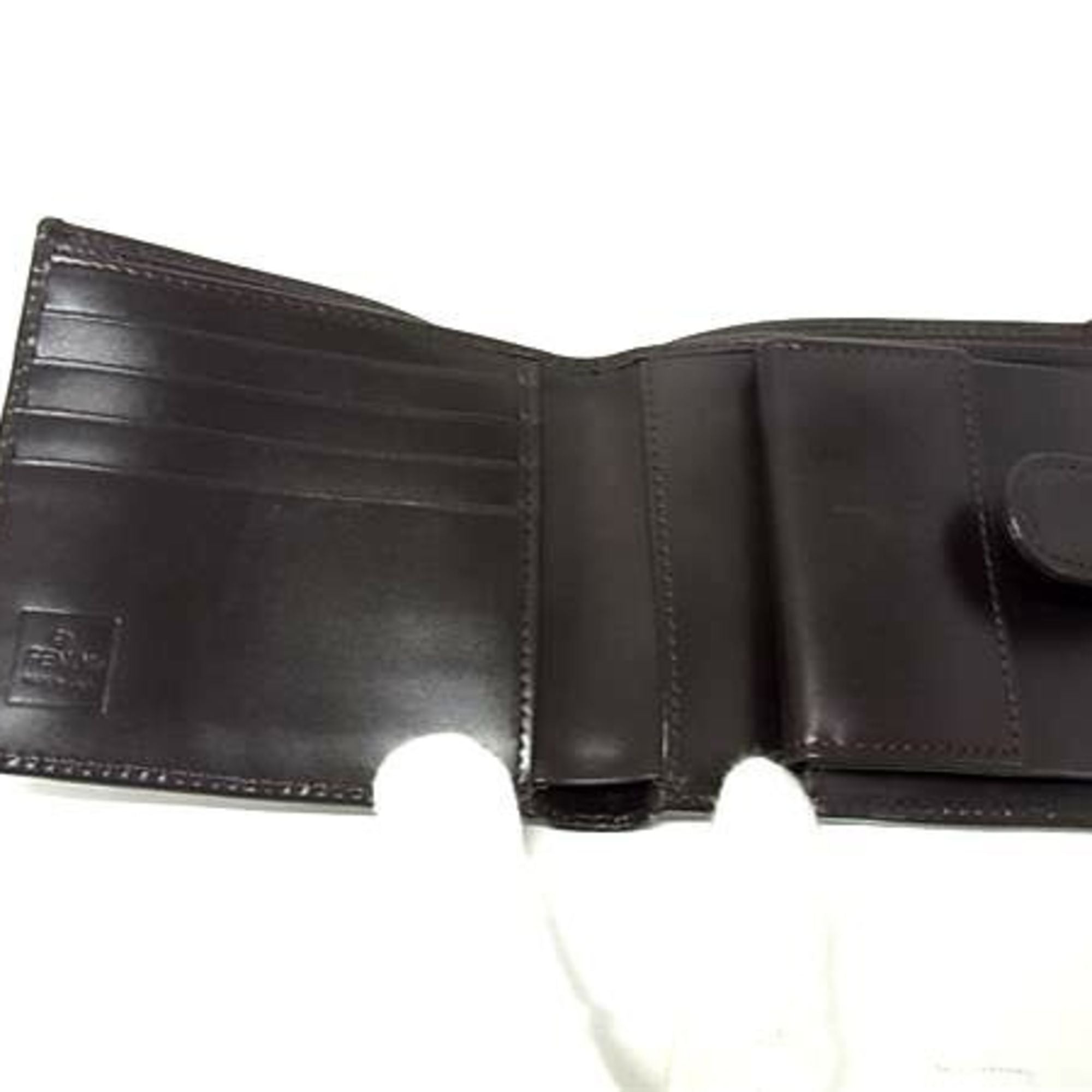 Fendi Zucca Black Brown Canvas Leather Wallet (Bi-Fold) (Pre-Owned)