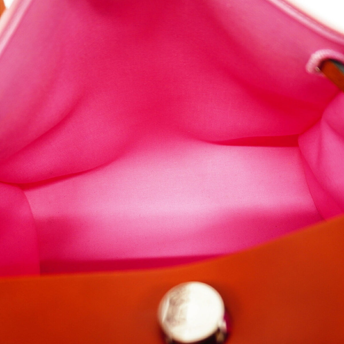 Hermes Brown Pink Toile Officier Handbag (Pre-Owned)