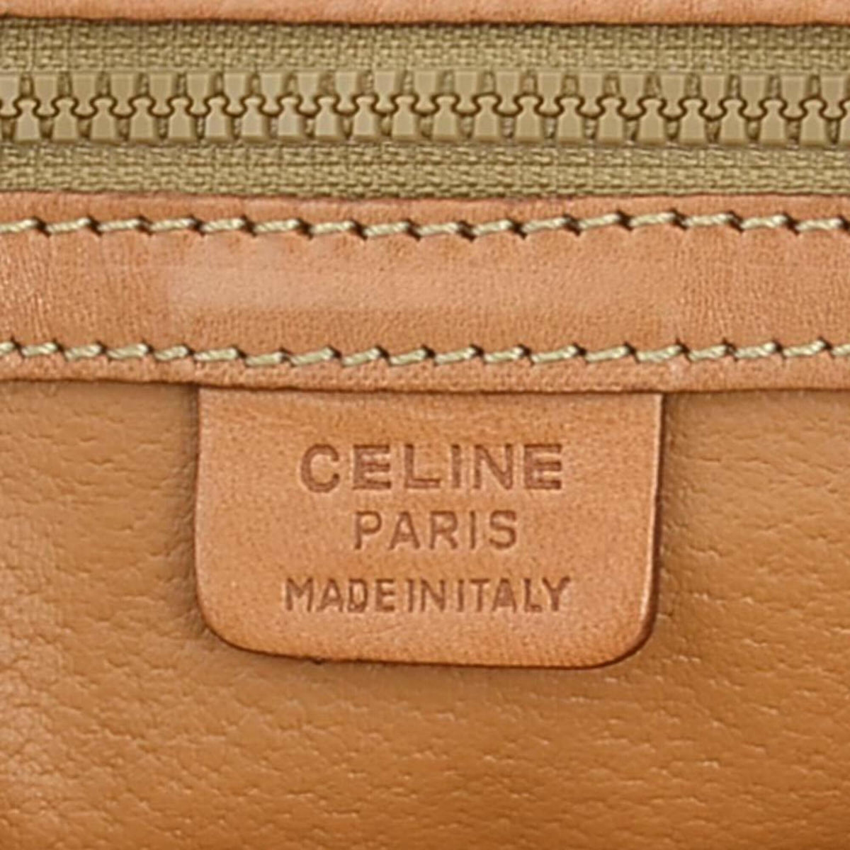 Celine Brown Coated Canvas Leather Handbag Shoulder Bag (Pre-Owned)