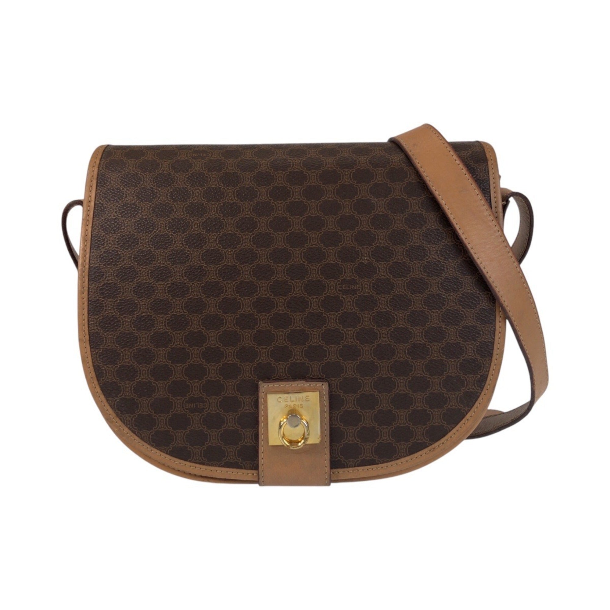 Celine Brown Pvc Leather Pochette Shoulder Bag (Pre-Owned)