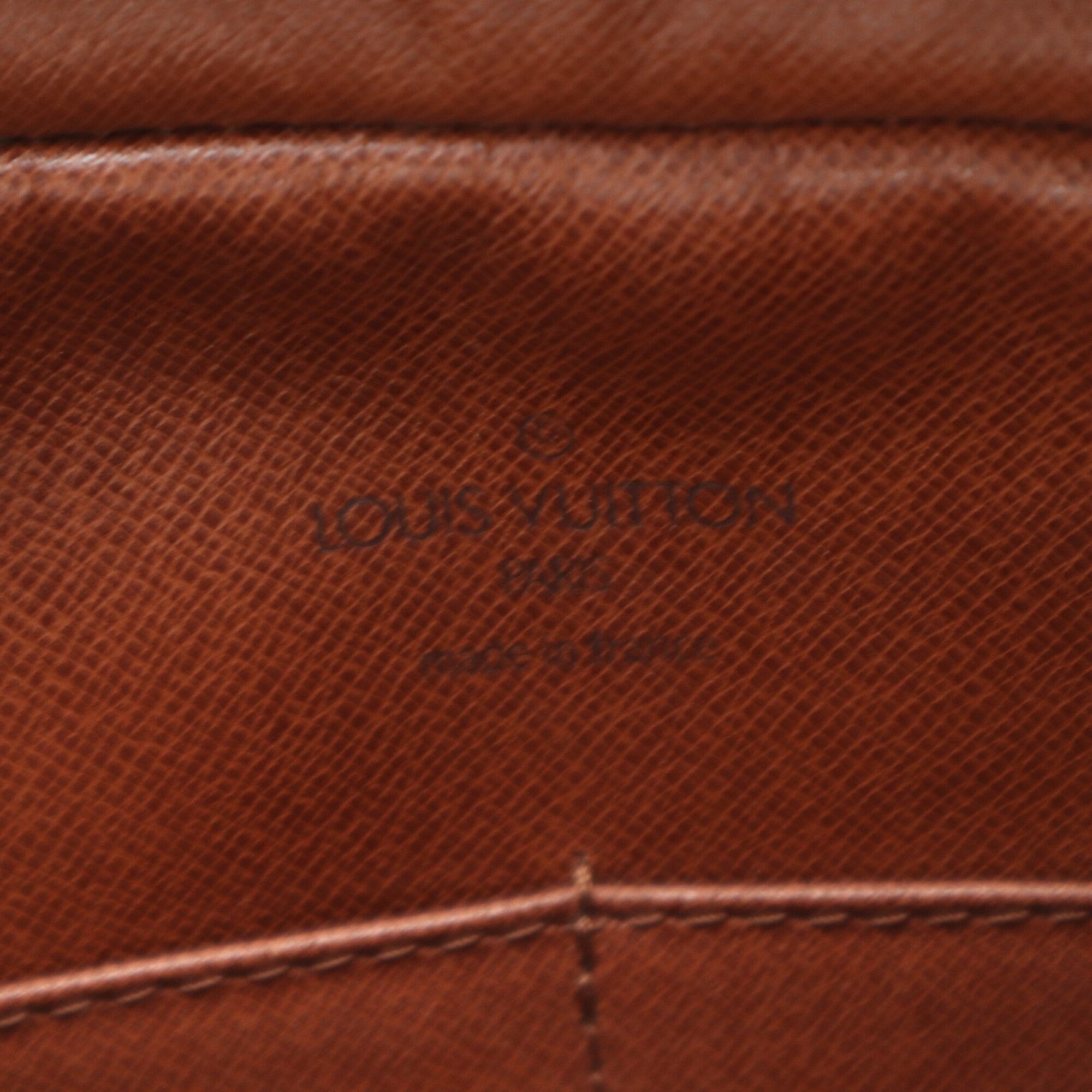 Louis Vuitton Monogram Beige Brown Coated Canvas Leather Clutch Bag (Pre-Owned)