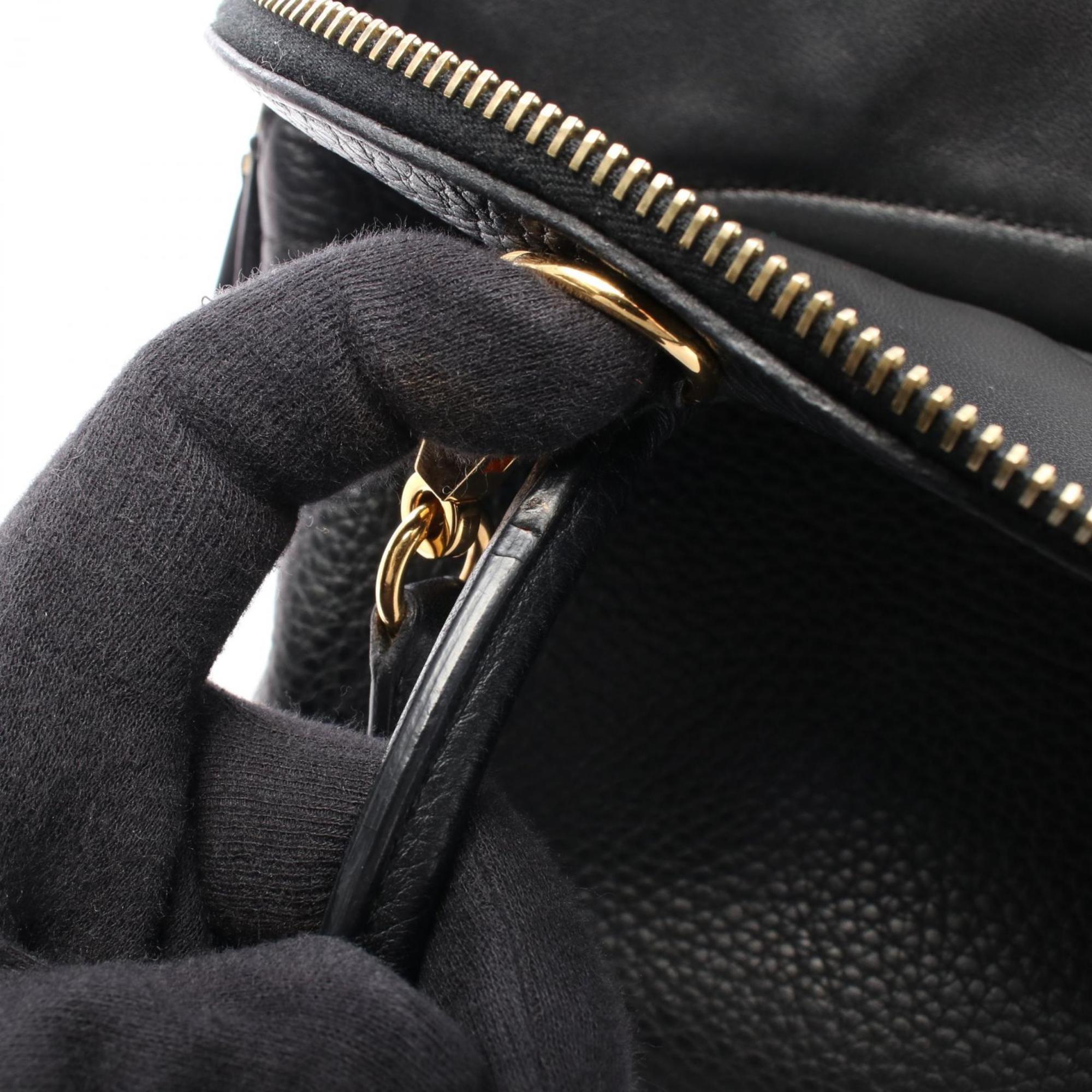 Hermes Black Leather Handbag (Pre-Owned)