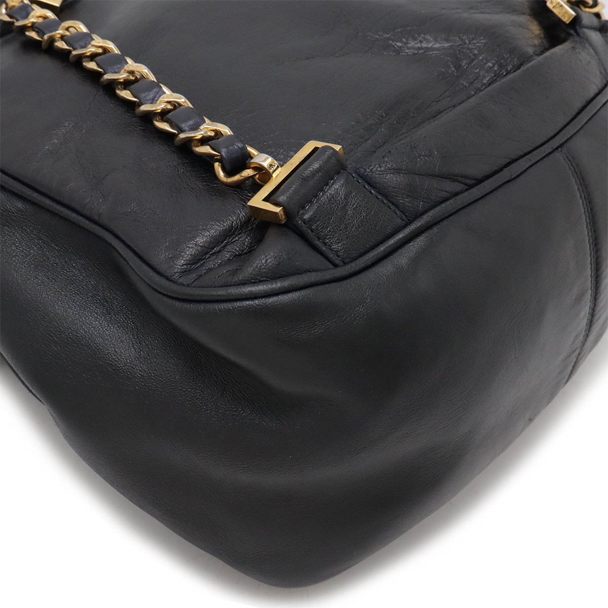 Chanel Black Navy Leather Backpack (Pre-Owned)