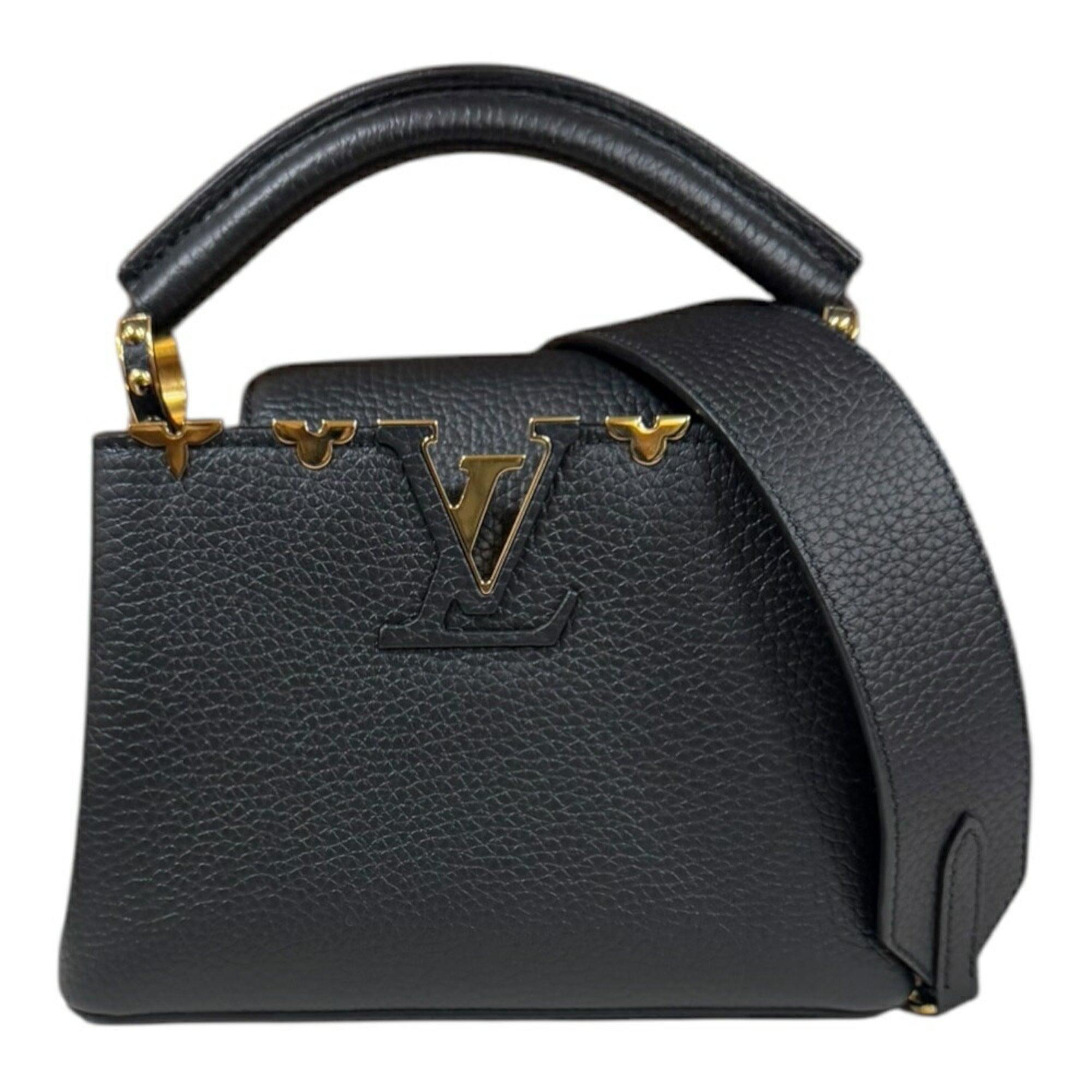 Louis Vuitton Black Noir Leather Shoulder Bag (Pre-Owned)
