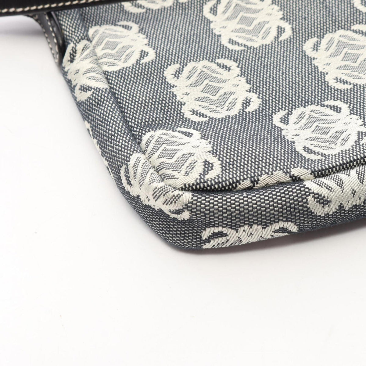 Loewe Black Gray White Canvas Leather Handbag Shoulder Bag (Pre-Owned)