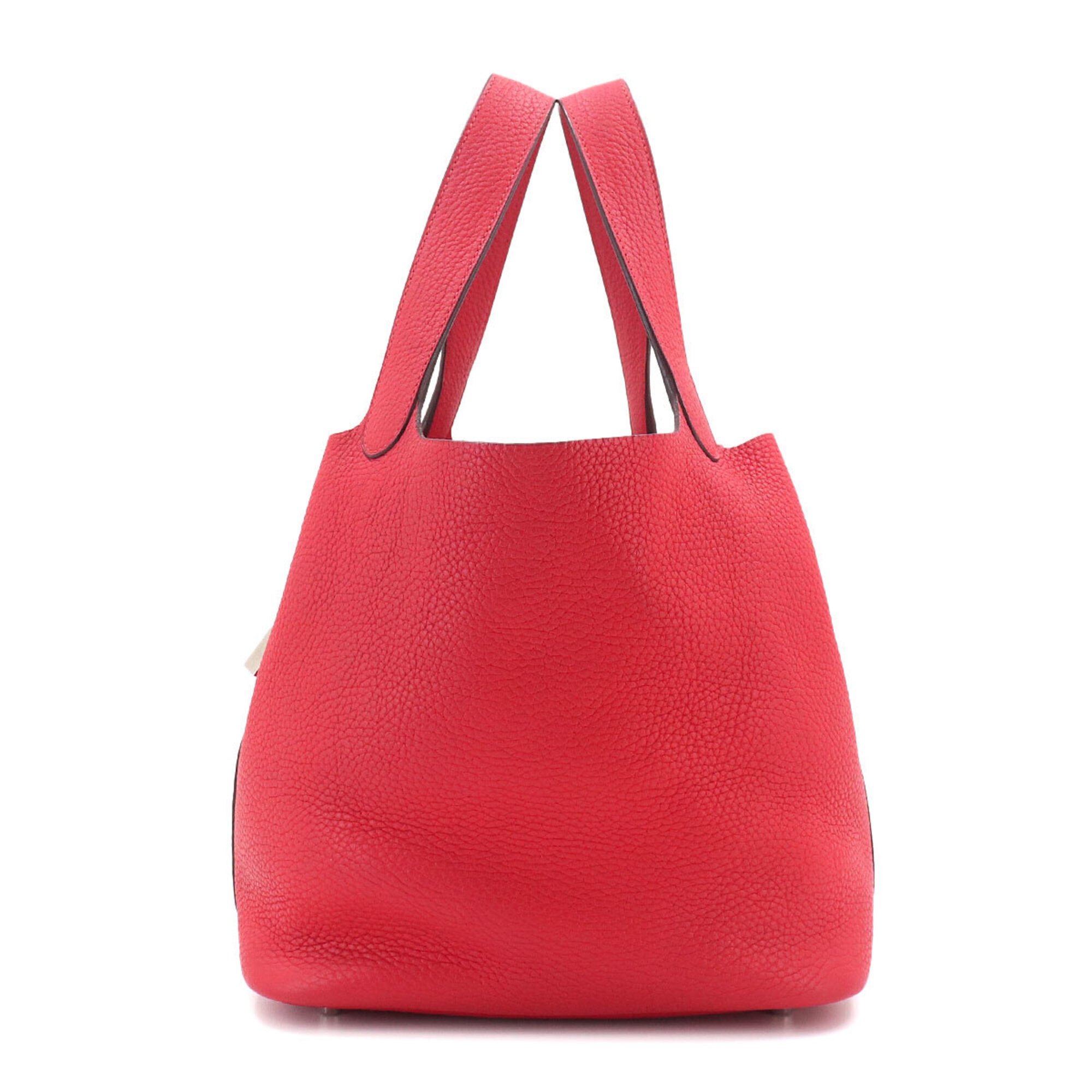 Hermes Red Color Taurillon Clemence Leather Handbag (Pre-Owned)