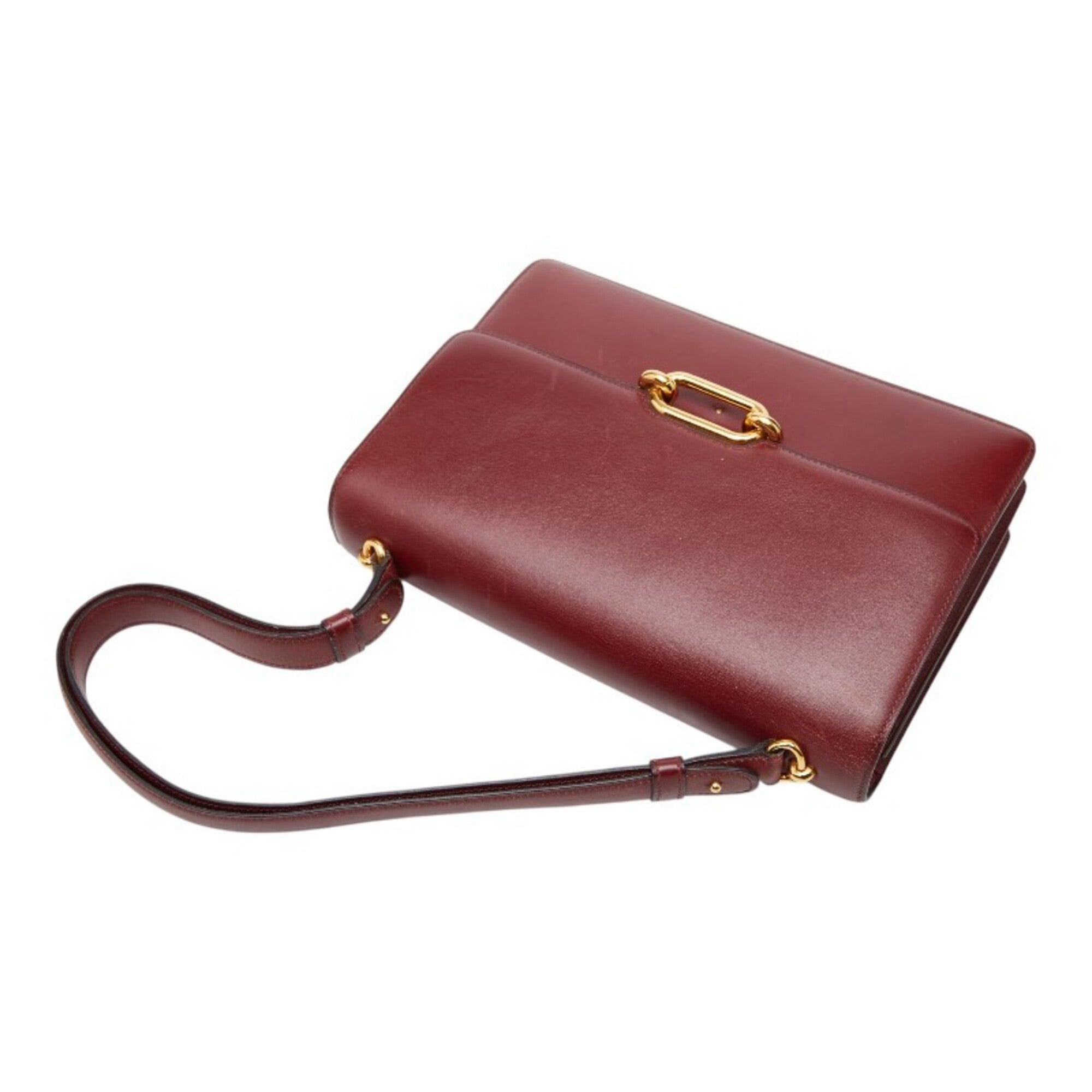 Hermes Fonsbelle Wine Box Calf Leather Shoulder Bag (Pre-Owned)
