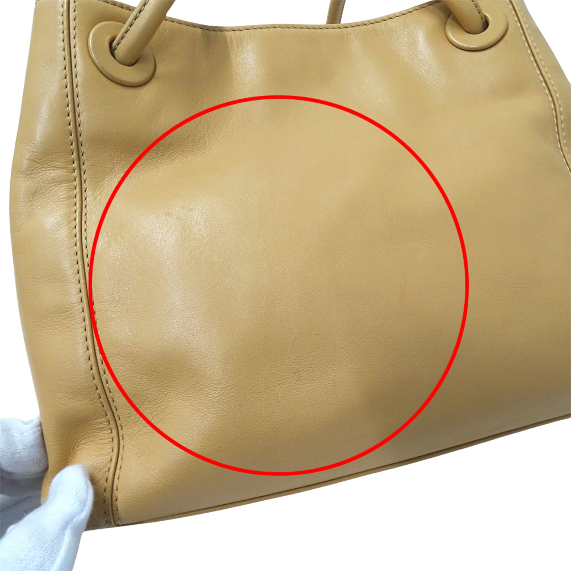 Chanel Beige Leather Handbag Shoulder Bag (Pre-Owned)