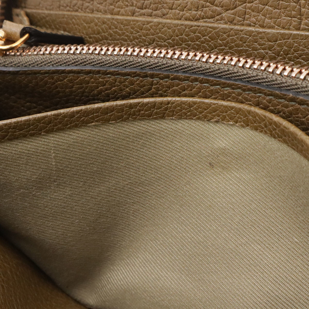 Bvlgari Dark Beige Leather Canvas Long Wallet (Bi-Fold) (Pre-Owned)