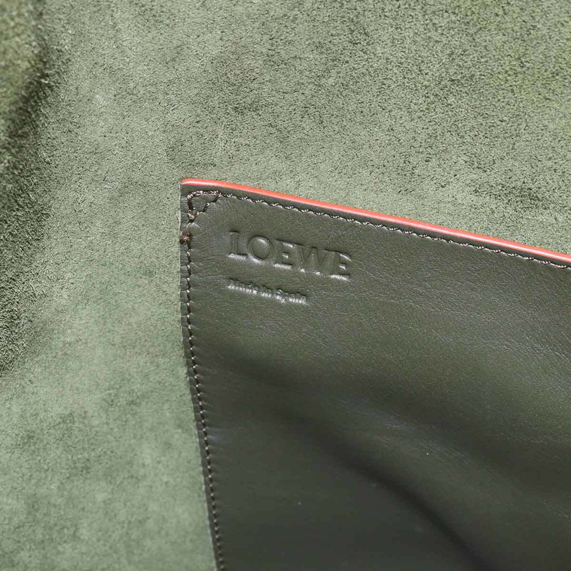 Loewe Green Leather Handbag Shoulder Bag (Pre-Owned)