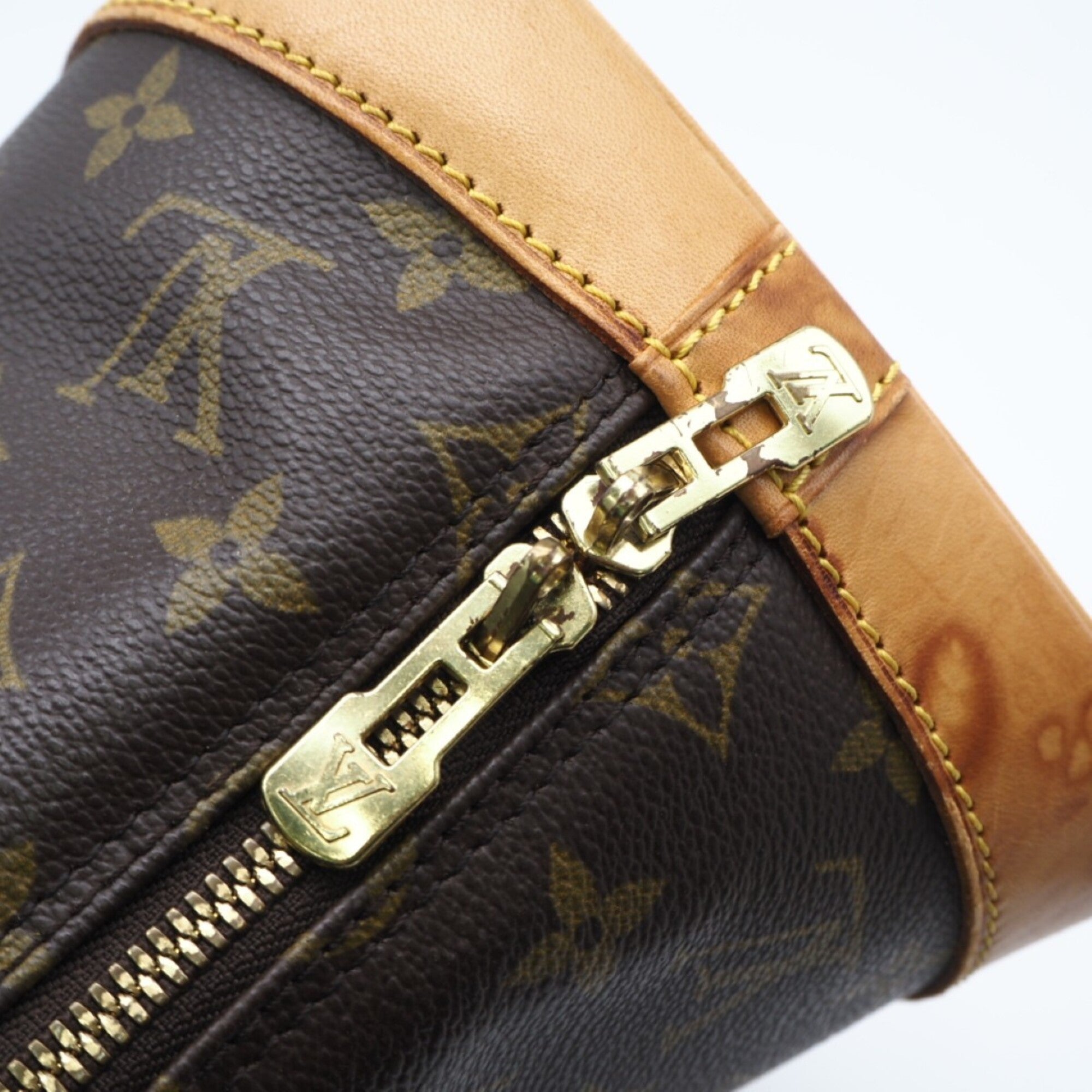 Louis Vuitton Monogram Black Coated Canvas Leather Handbag (Pre-Owned)