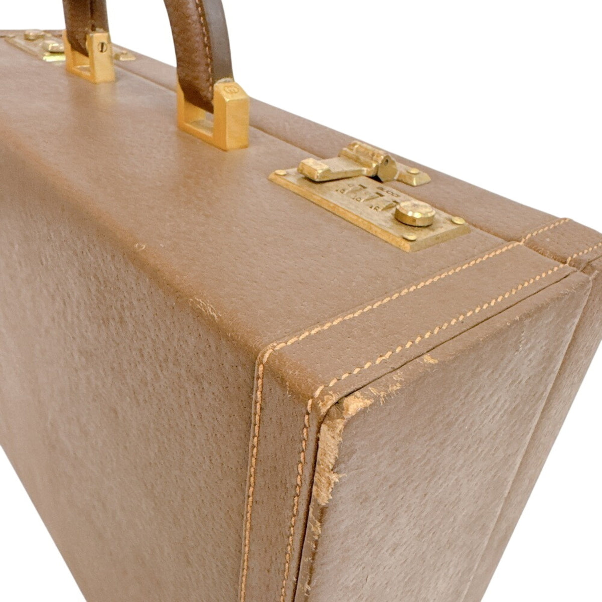 Gucci Brown Leather Attaché Case Handbag (Pre-Owned)