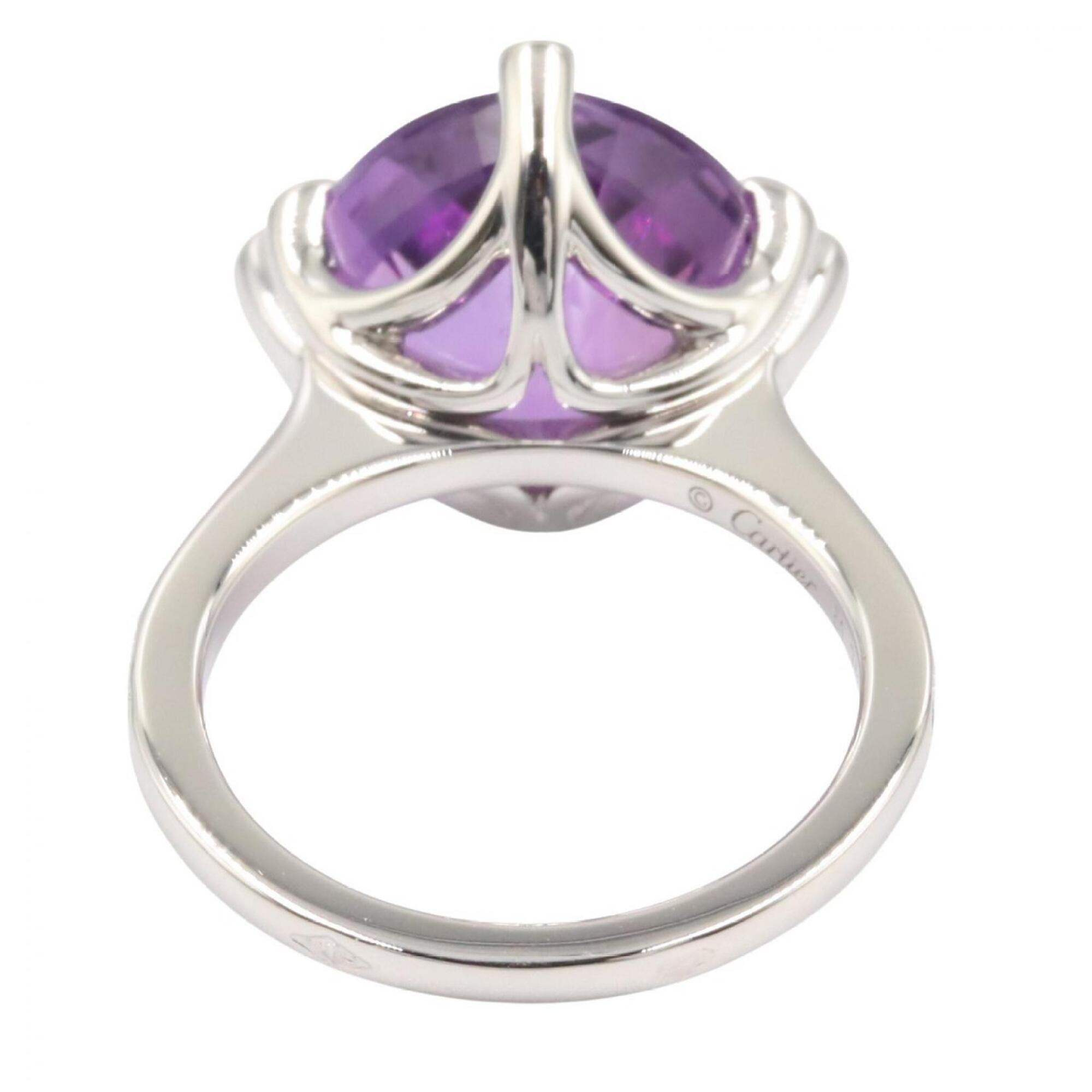 Cartier Silver Clear Purple White Gold (18K) Band Ring (Pre-Owned)