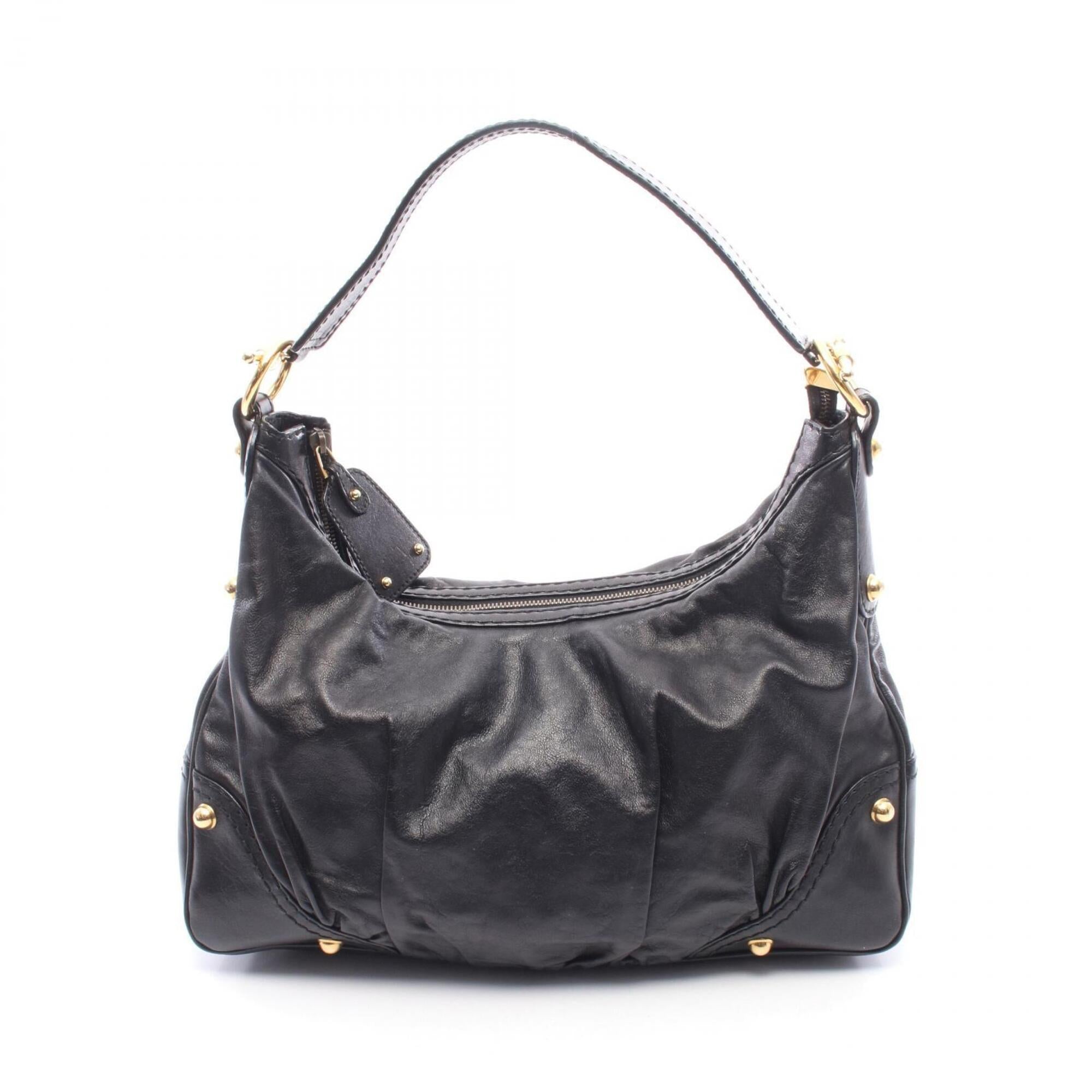 Gucci Black Leather Handbag Shoulder Bag (Pre-Owned)