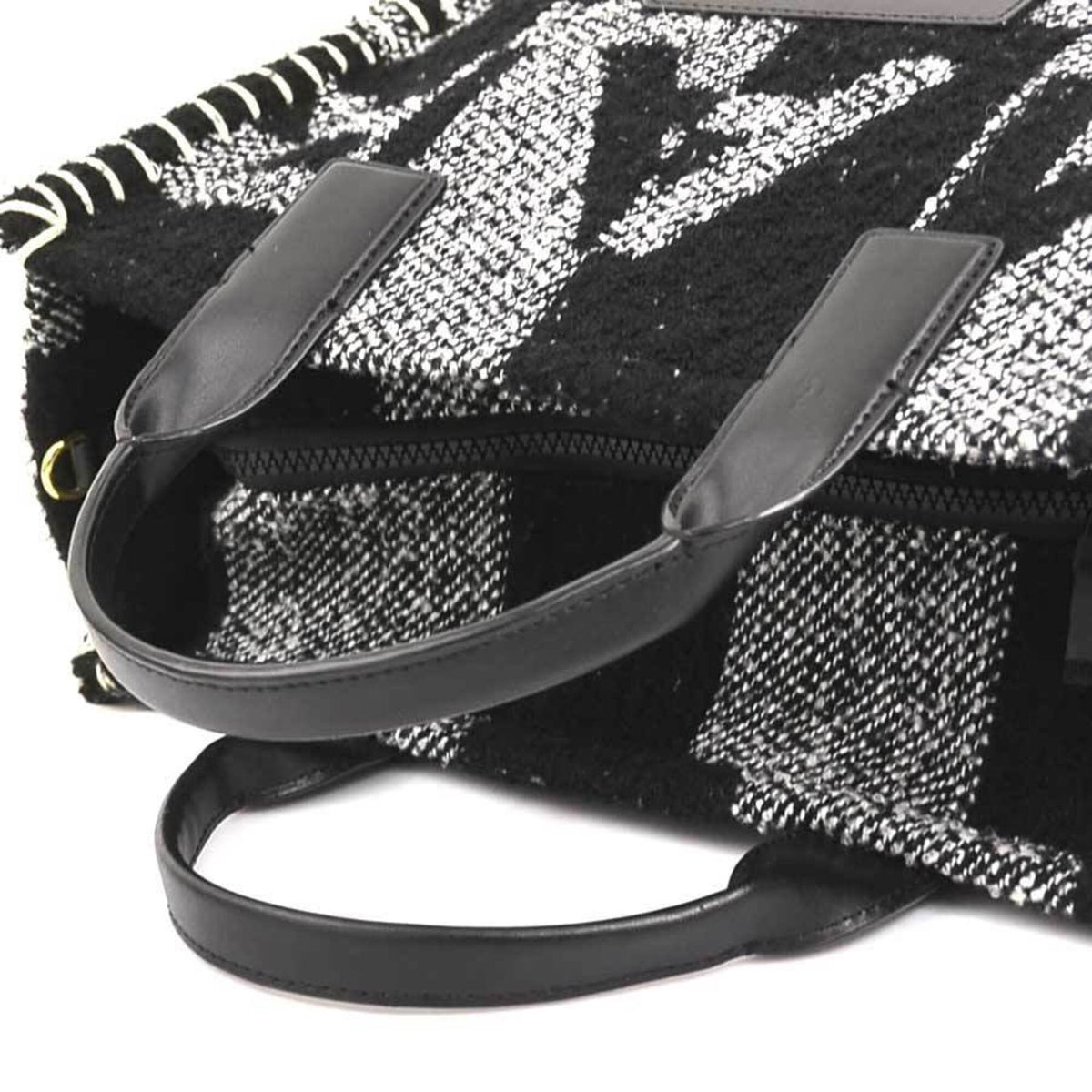 Marc Jacobs Black Polyester Leather Handbag Shoulder Bag Tote Bag (Pre-Owned)