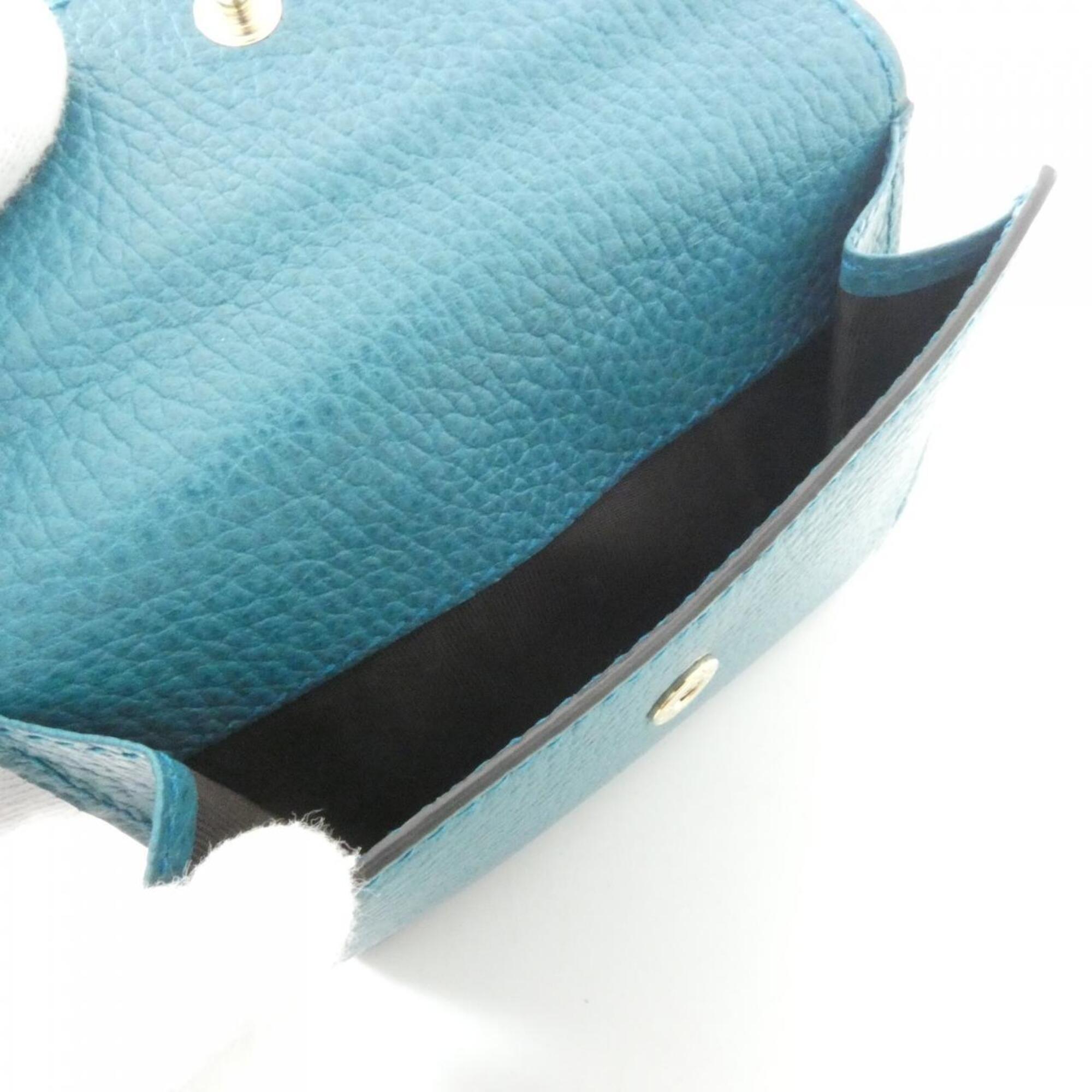 Gucci Blue Green Teal Leather Wallet (Bi-Fold) (Pre-Owned)