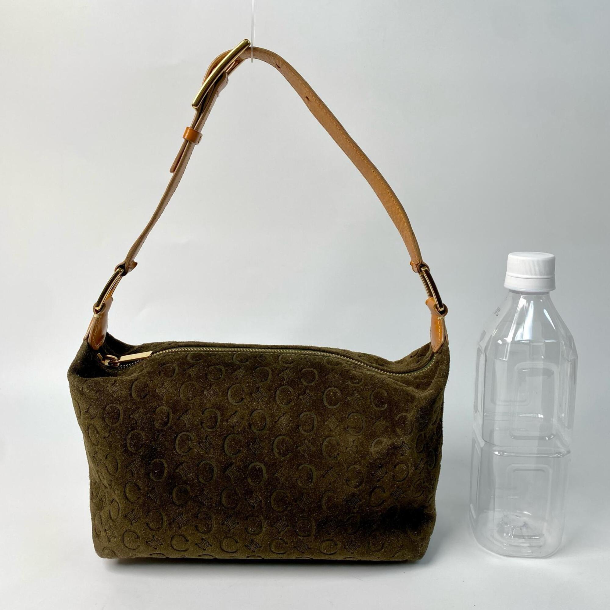 Celine Khaki Suede Leather Shoulder Bag (Pre-Owned)