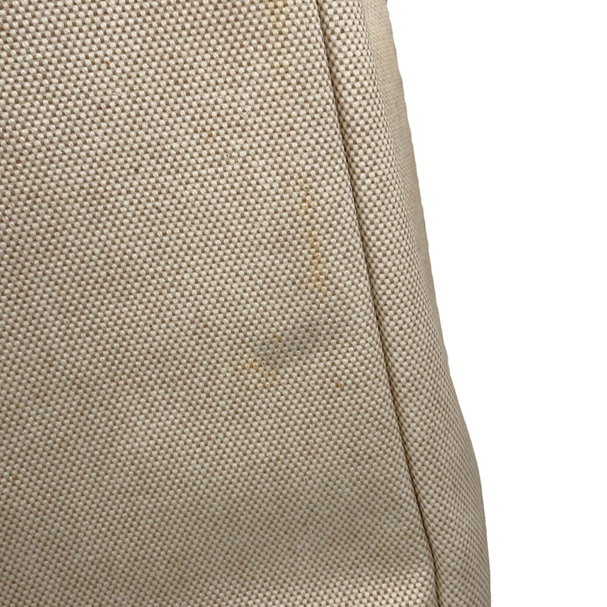 Hermes Her Bag Ecru Natural Toile H Handbag Shoulder Bag (Pre-Owned)