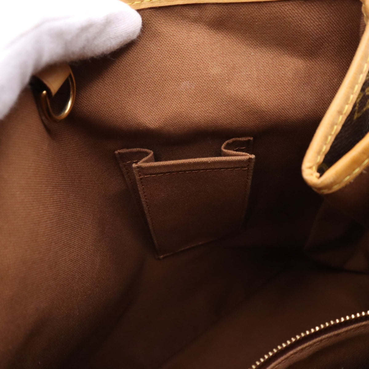 Louis Vuitton Beige Brown Coated Canvas Leather Handbag (Pre-Owned)