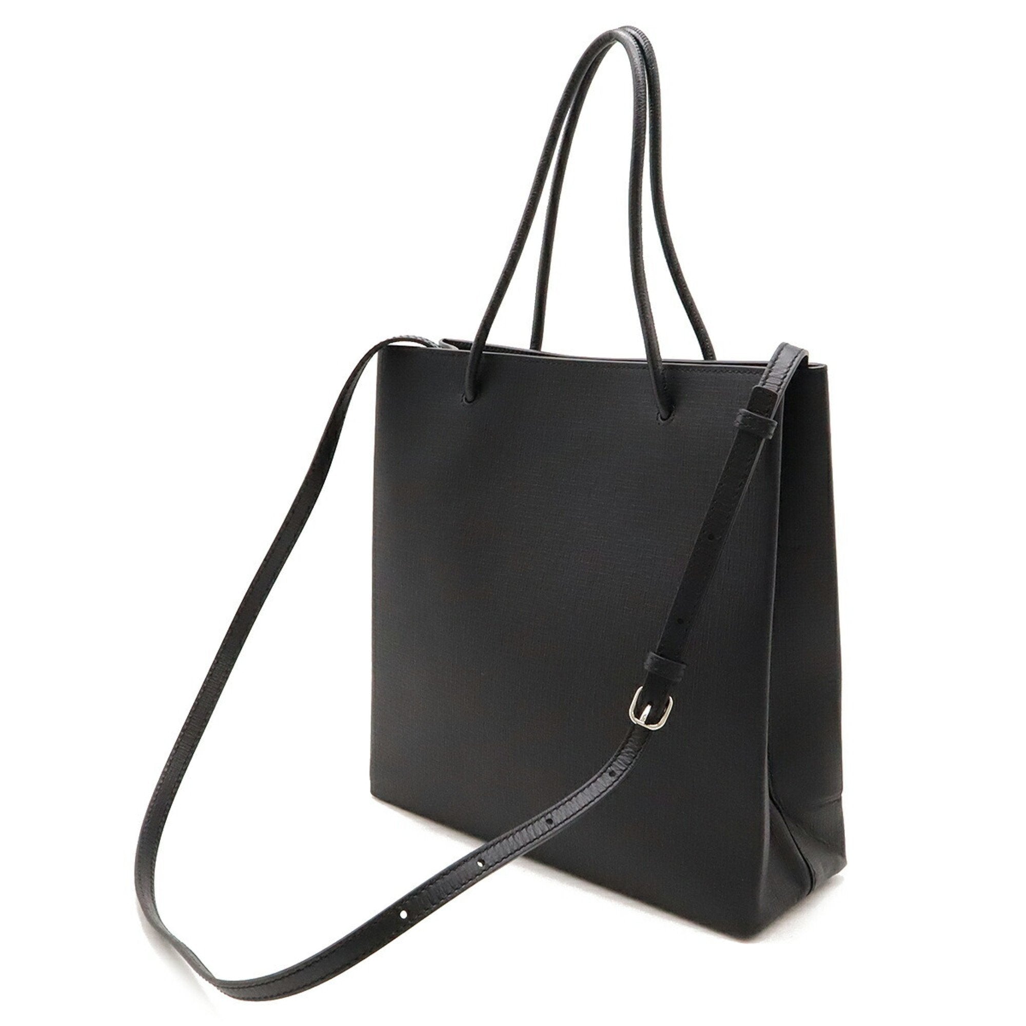 Balenciaga Black Leather Shoulder Bag Tote Bag (Pre-Owned)