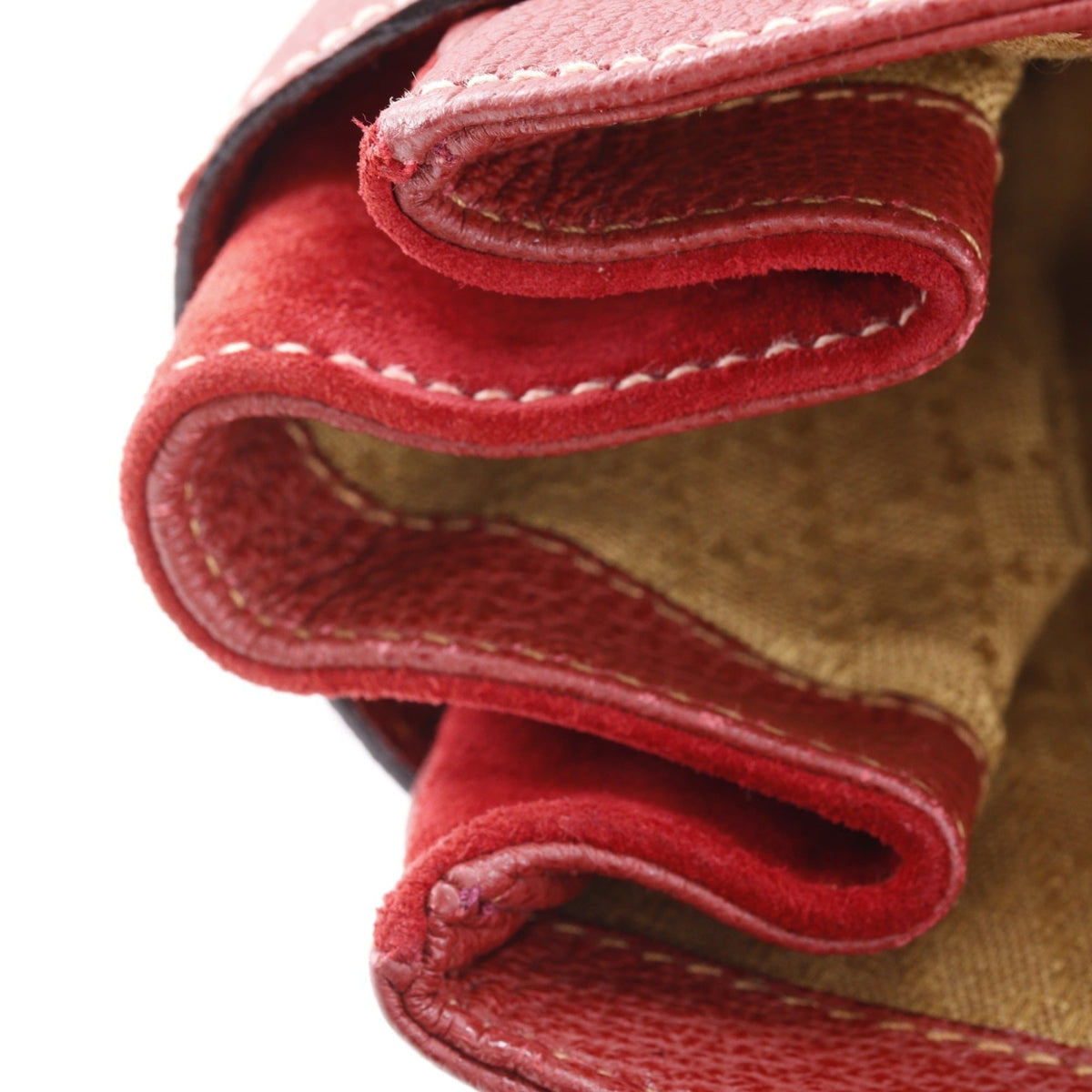 Gucci Red Color Suede Leather Backpack (Pre-Owned)