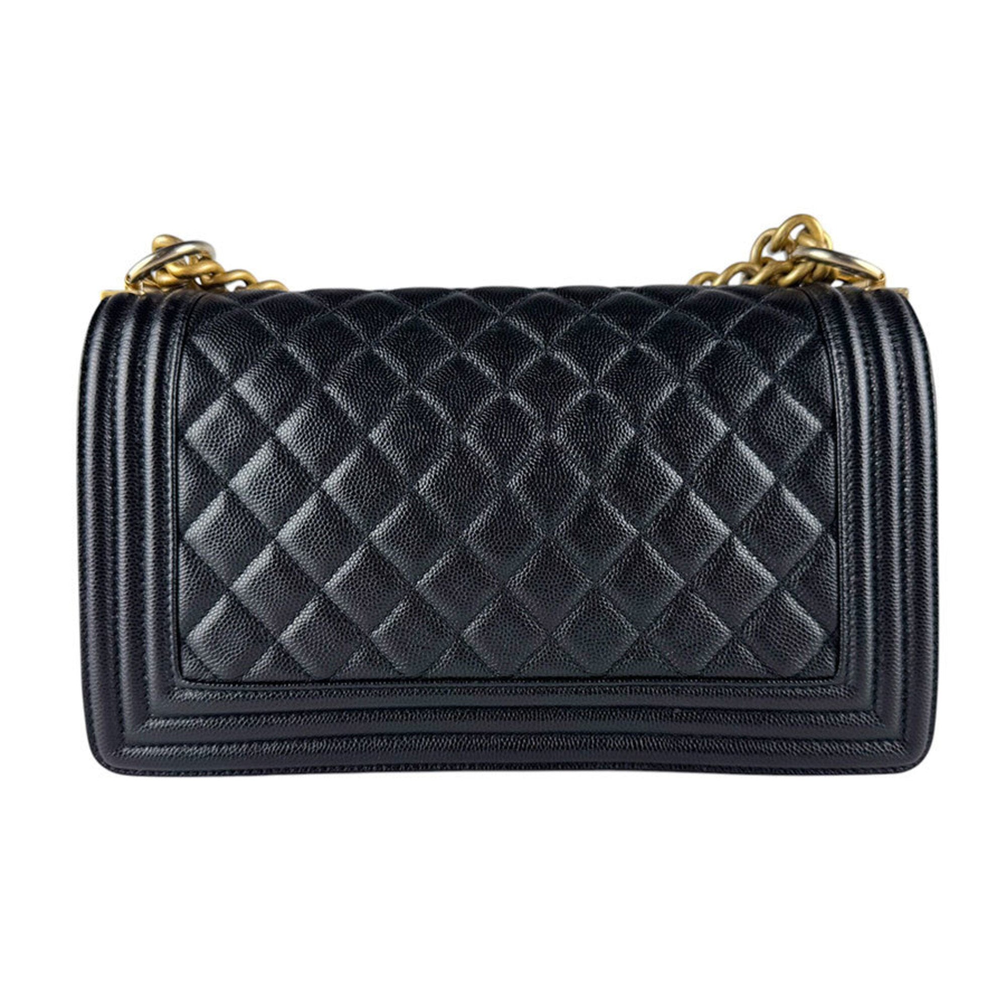 Chanel Black Grained Calfskin Shoulder Bag (Pre-Owned)