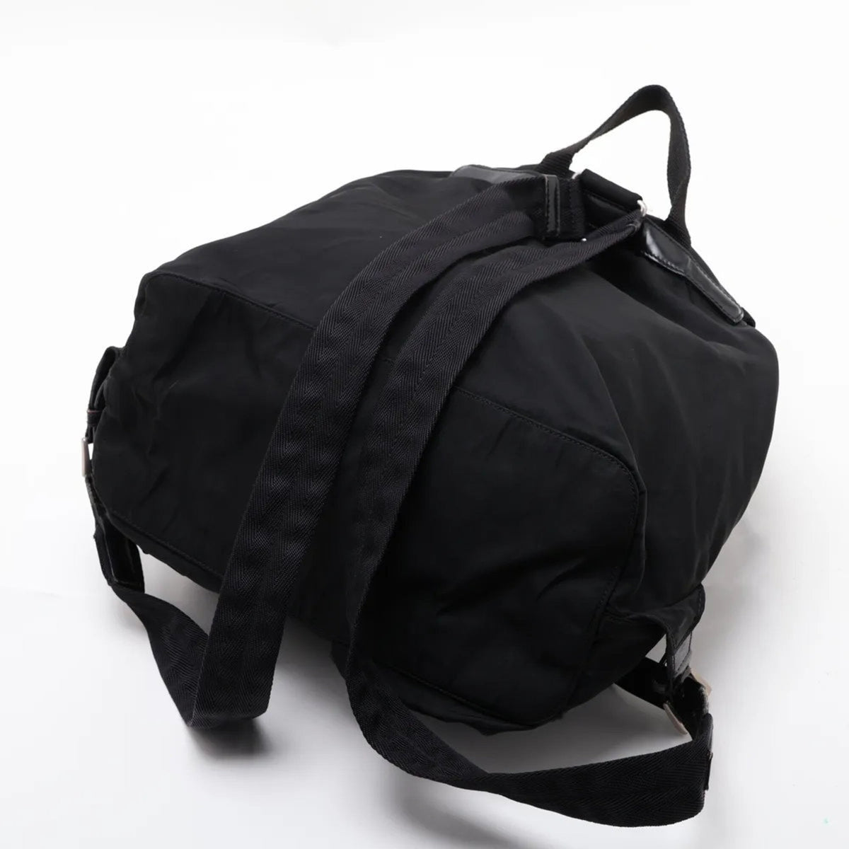 Prada Black Leather Nylon Backpack (Pre-Owned)