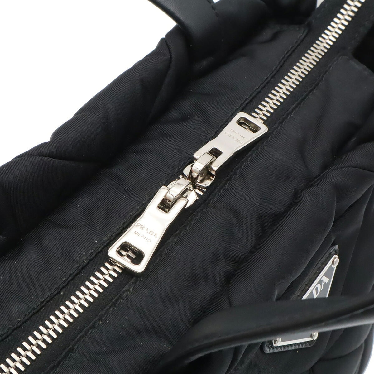 Prada Black Nero Nylon Handbag Pouch Shoulder Bag Tote Bag (Pre-Owned)
