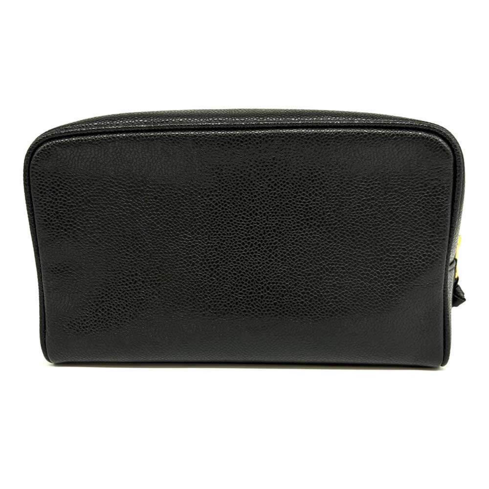 Chanel Caviar Skin Black Caviar Leather Pouch (Pre-Owned)