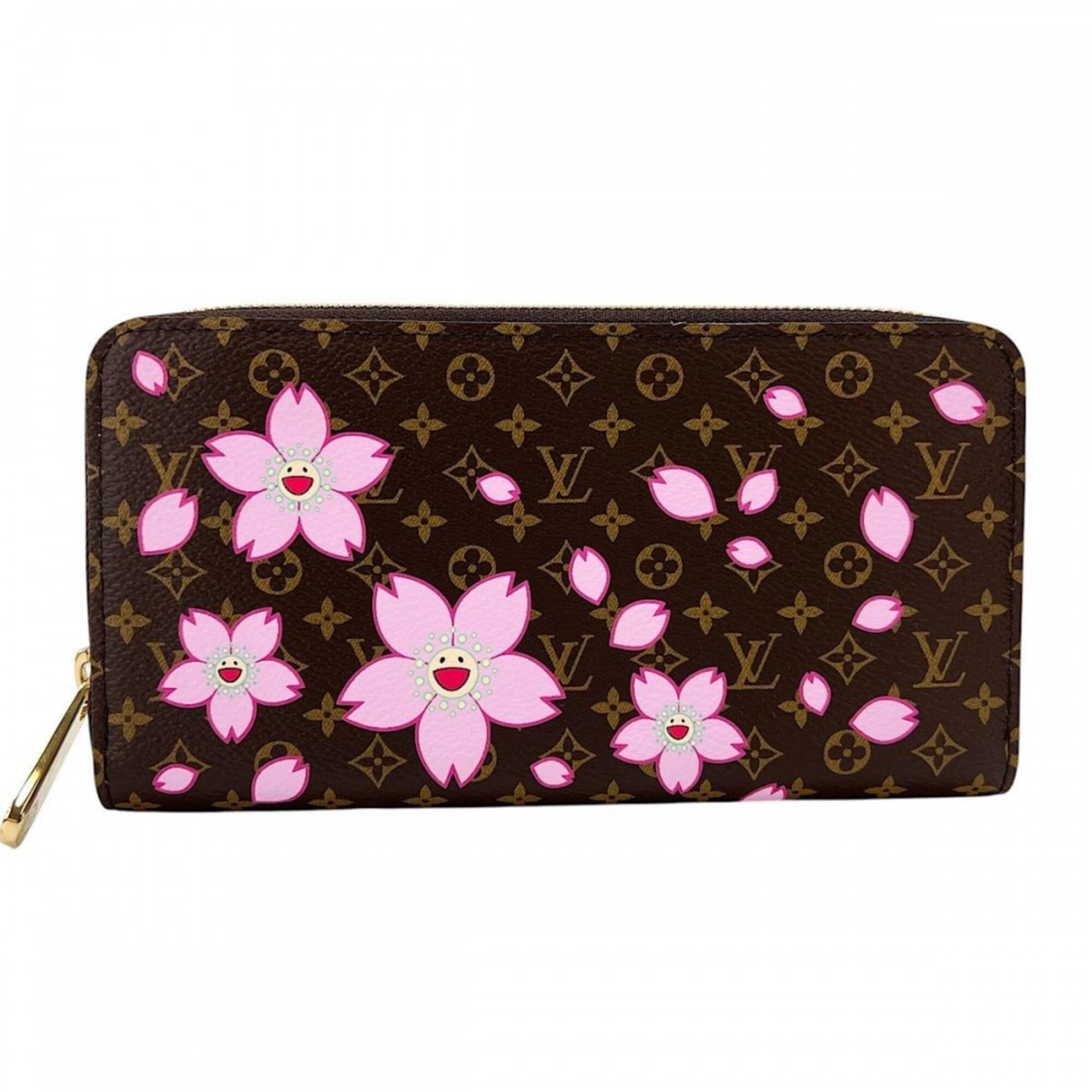 Louis Vuitton Brown Pink Monogram Canvas Long Wallet (Bi-Fold) (Pre-Owned)