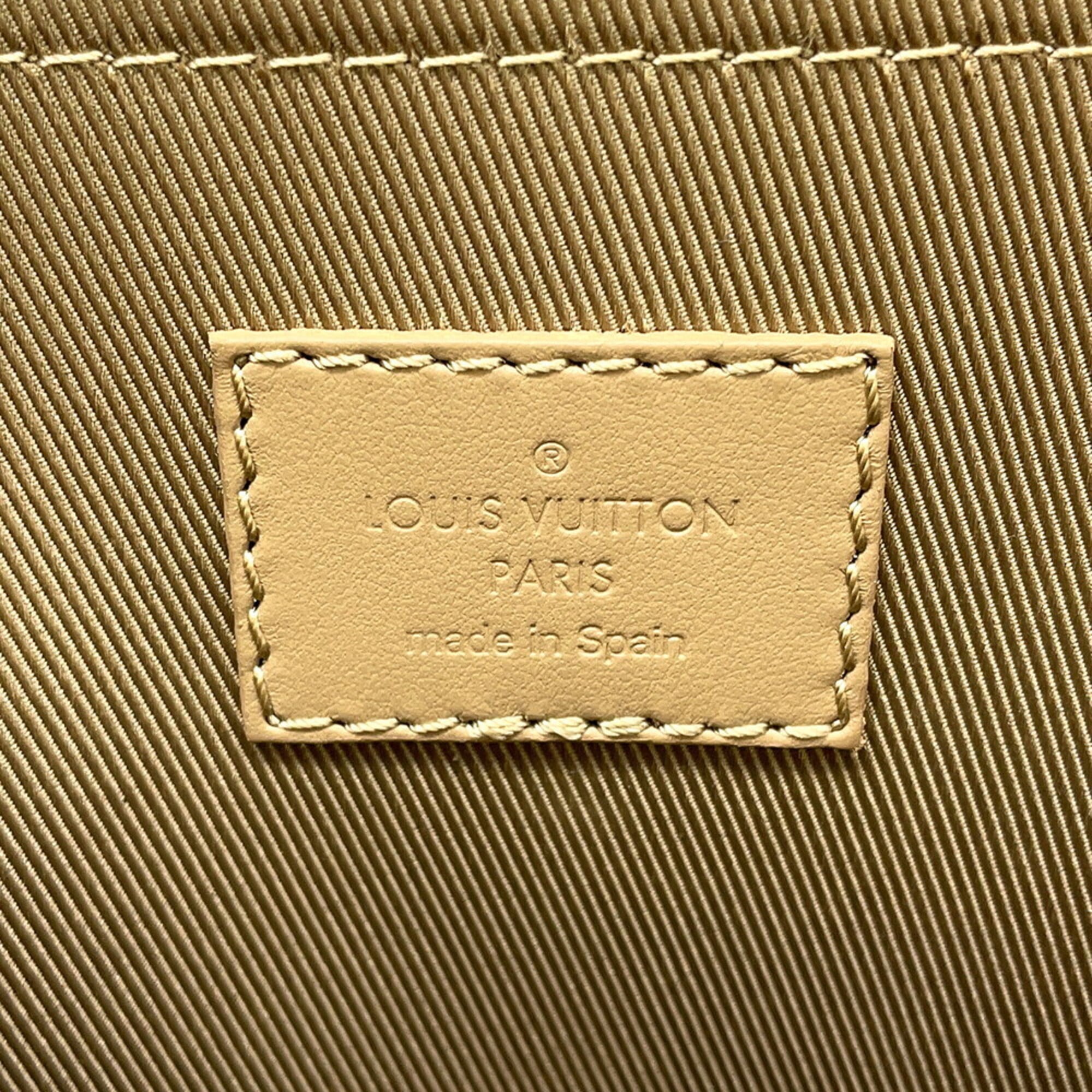 Louis Vuitton Beige Leather Handbag Sling Bag (Pre-Owned)