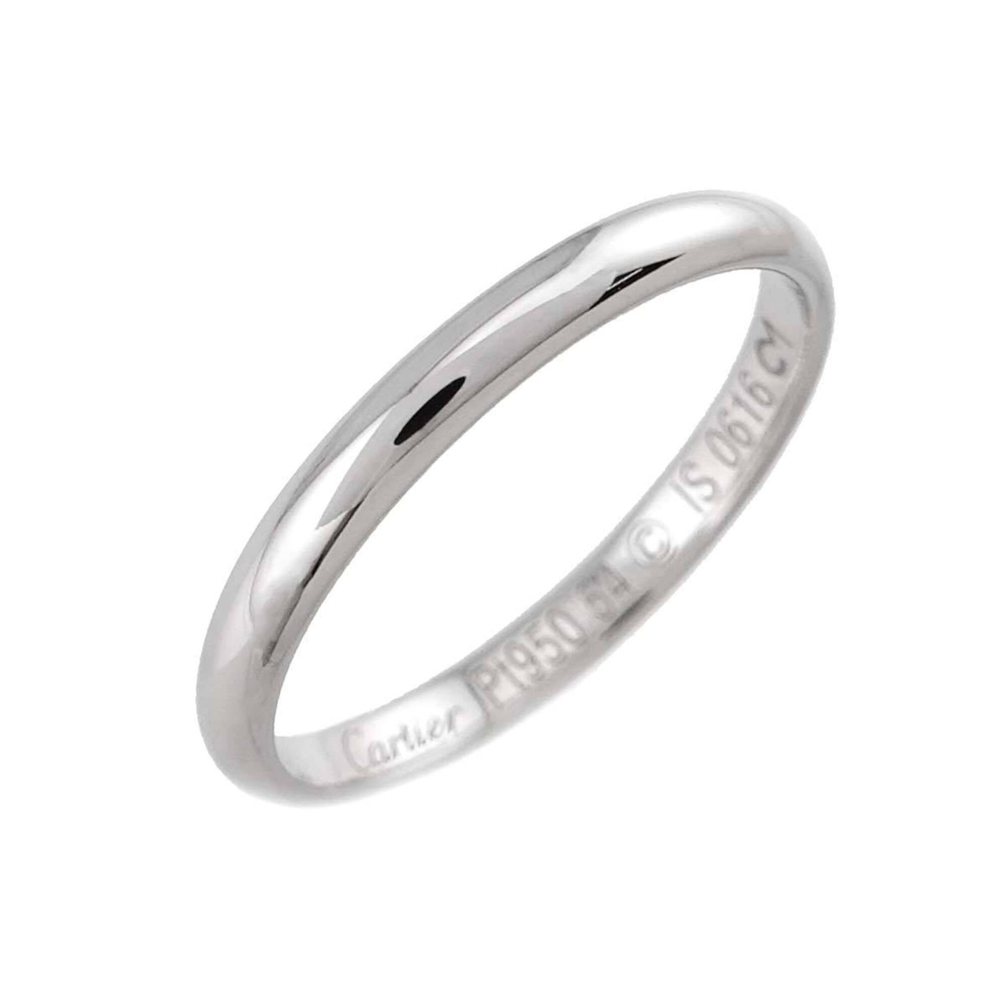 Cartier Silver Platinum 950 Band Ring (Pre-Owned)