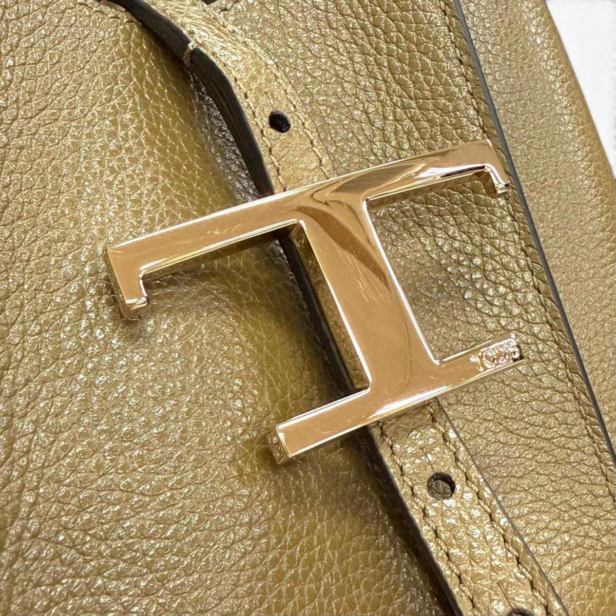 Tod's Olive Leather Pouch Shopping Bag Shoulder Bag Tote Bag (Pre-Owned)