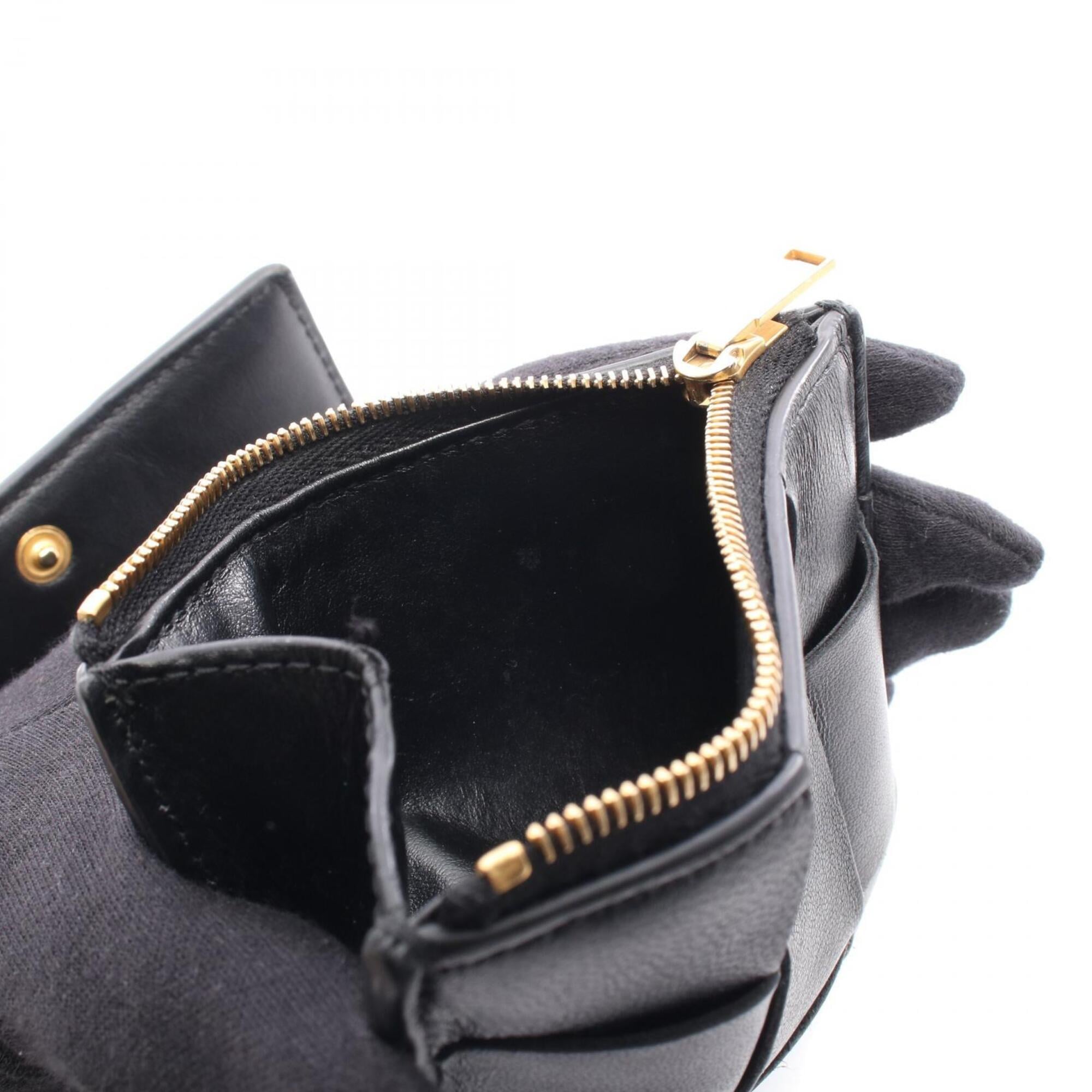 Bottega Veneta Black Intrecciato Wallet (Tri-Fold) (Pre-Owned)